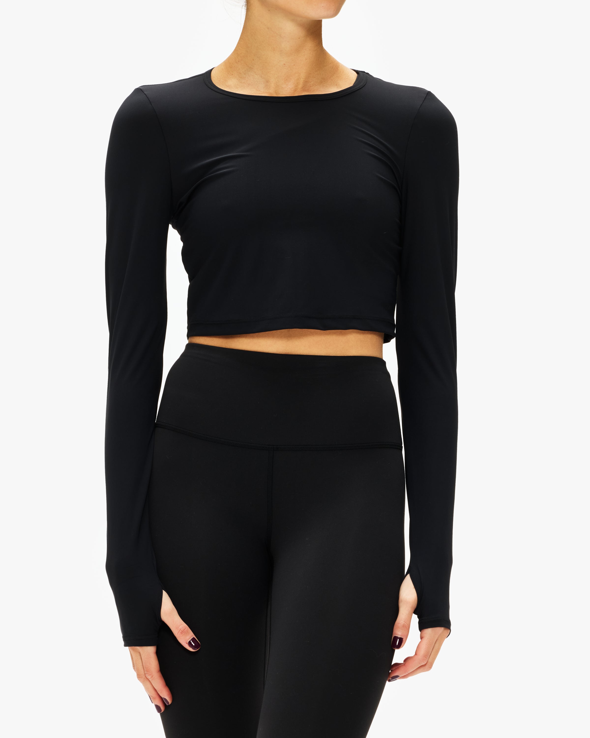 Beyond Yoga Powerbeyond Lite Cardio Cropped Pullover Black Xs