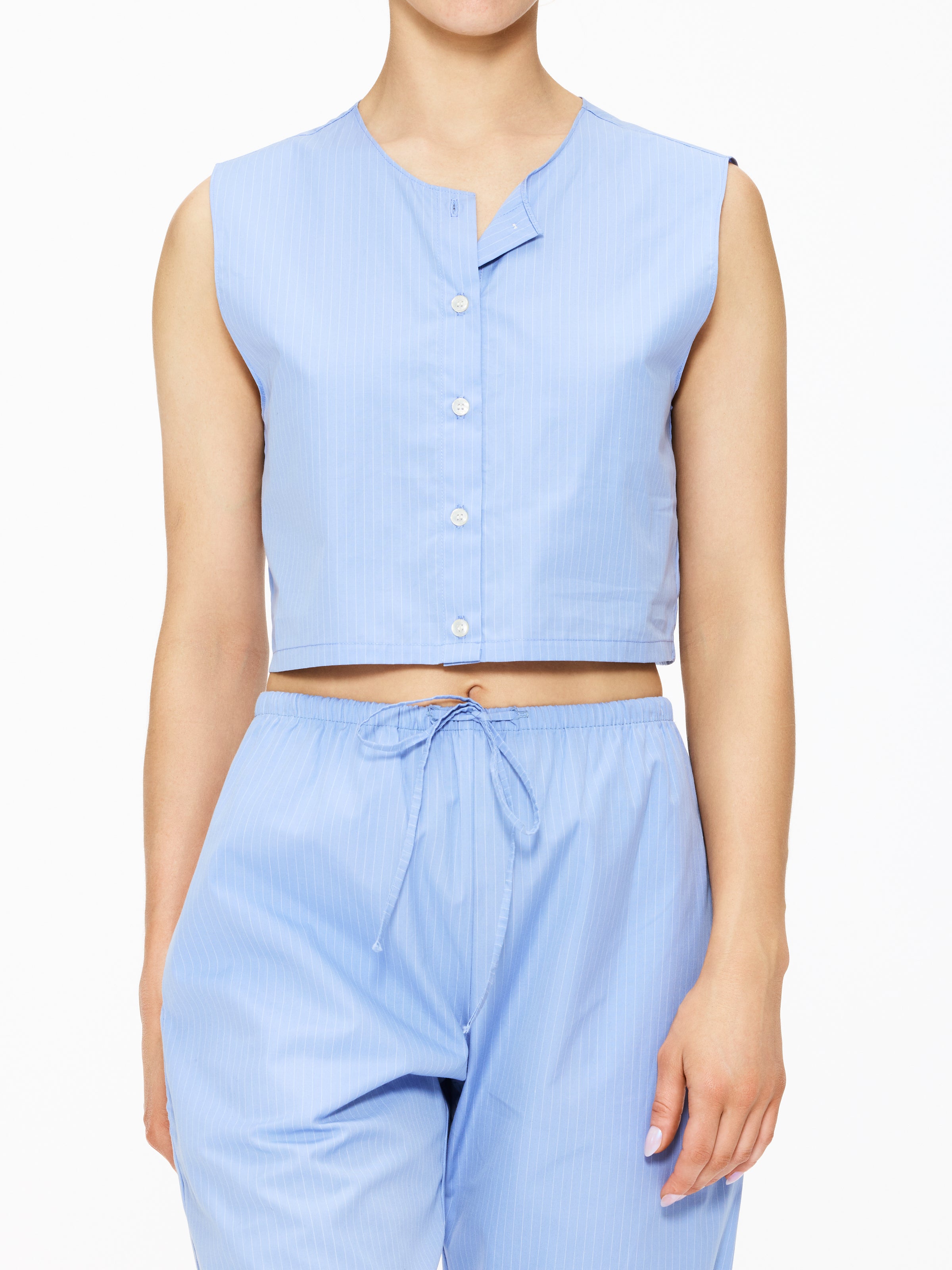 トップス YASHIKI Kusamoe Vest(PALE BLUE) Leset Yoshi Crewneck Vest – The Shop at Equinox
