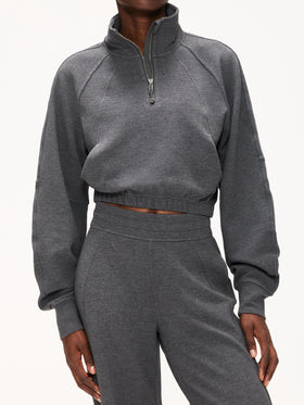 Lululemon Scuba Cropped 1/2 Zip Funnel Neck *Waffle