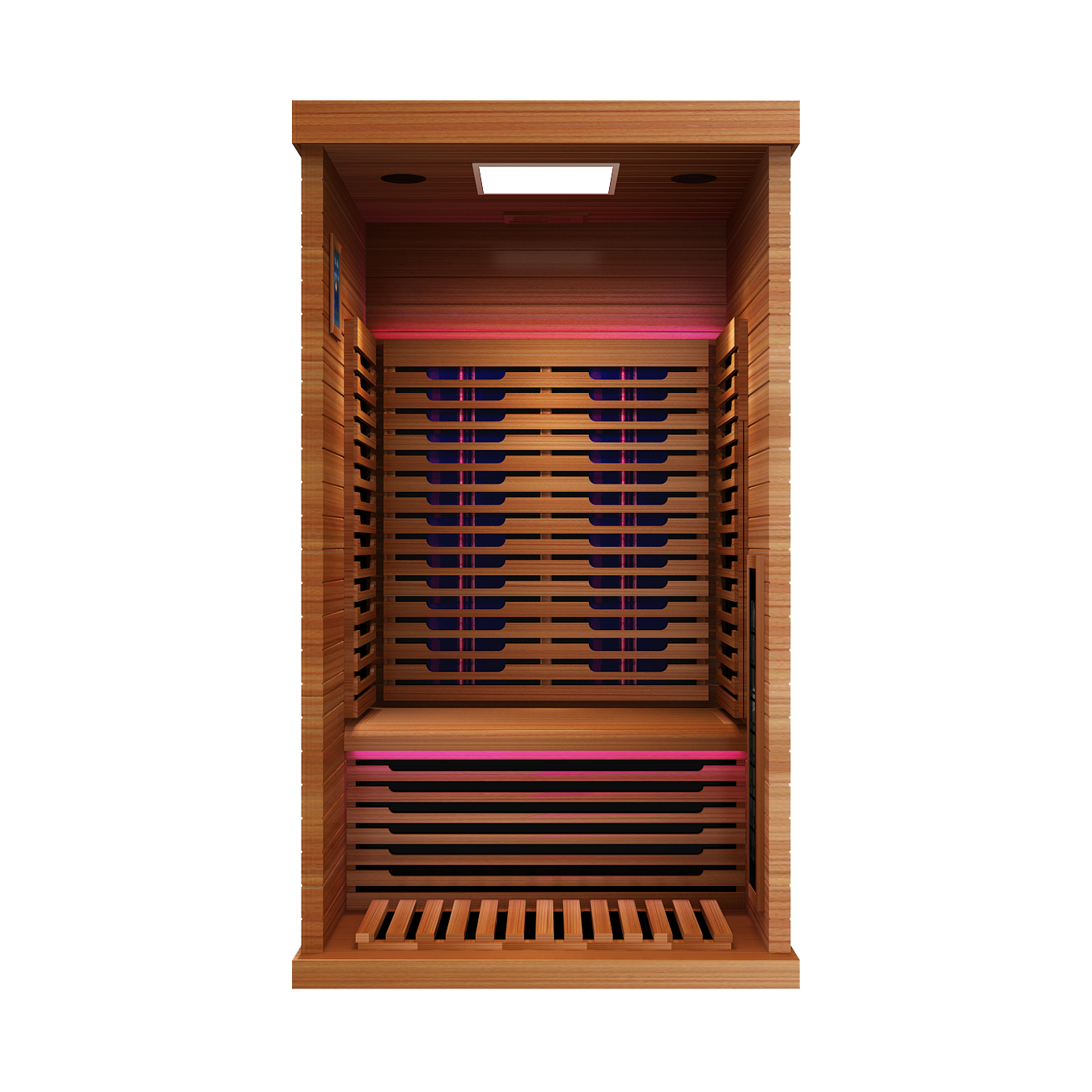 Rainier 1-Person Full Spectrum Infrared Sauna with Full-Body Medical-Grade Red Light Therapy & Smart WiFi App Control