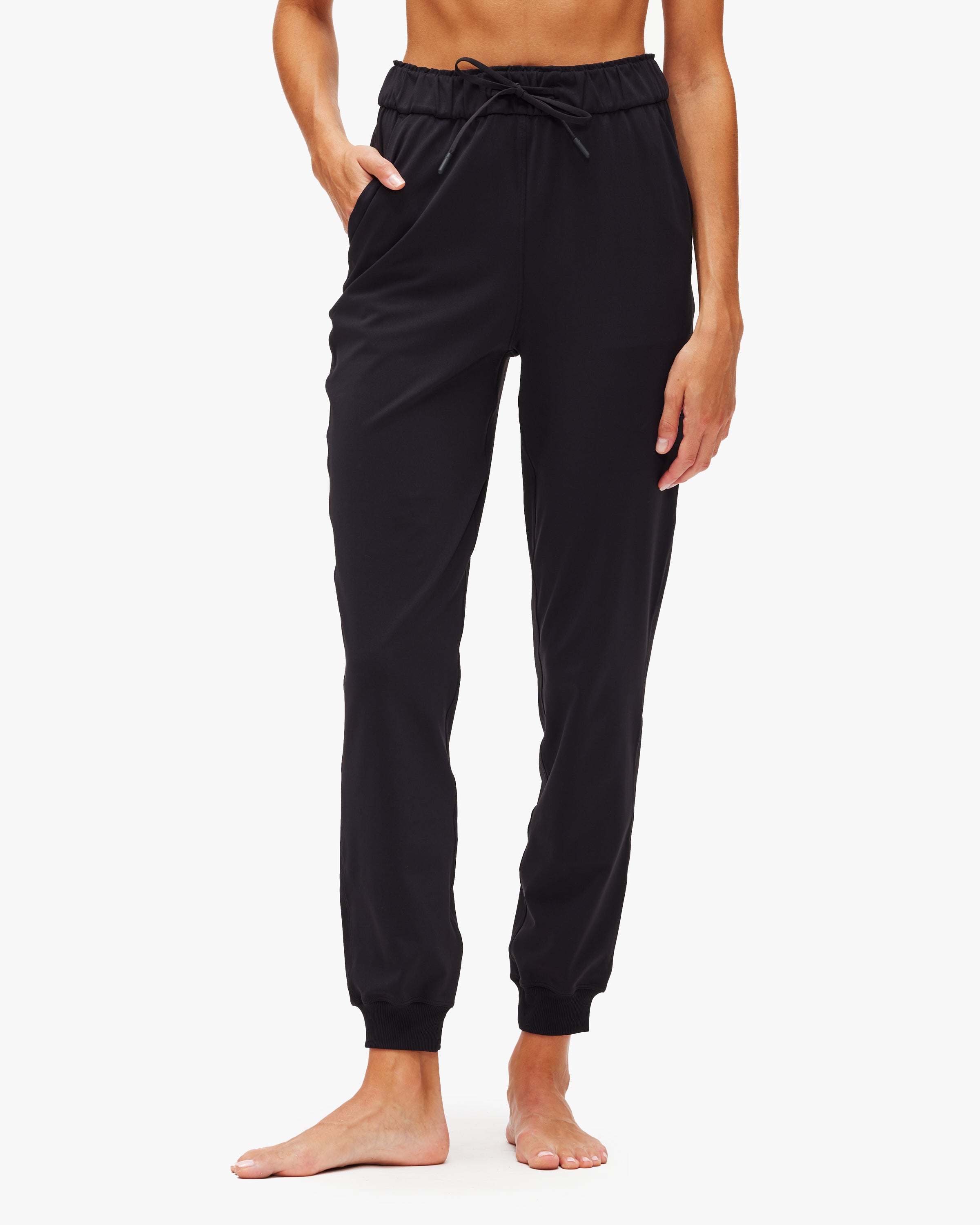 NWT Black stretch High-rise Jogger size store 6