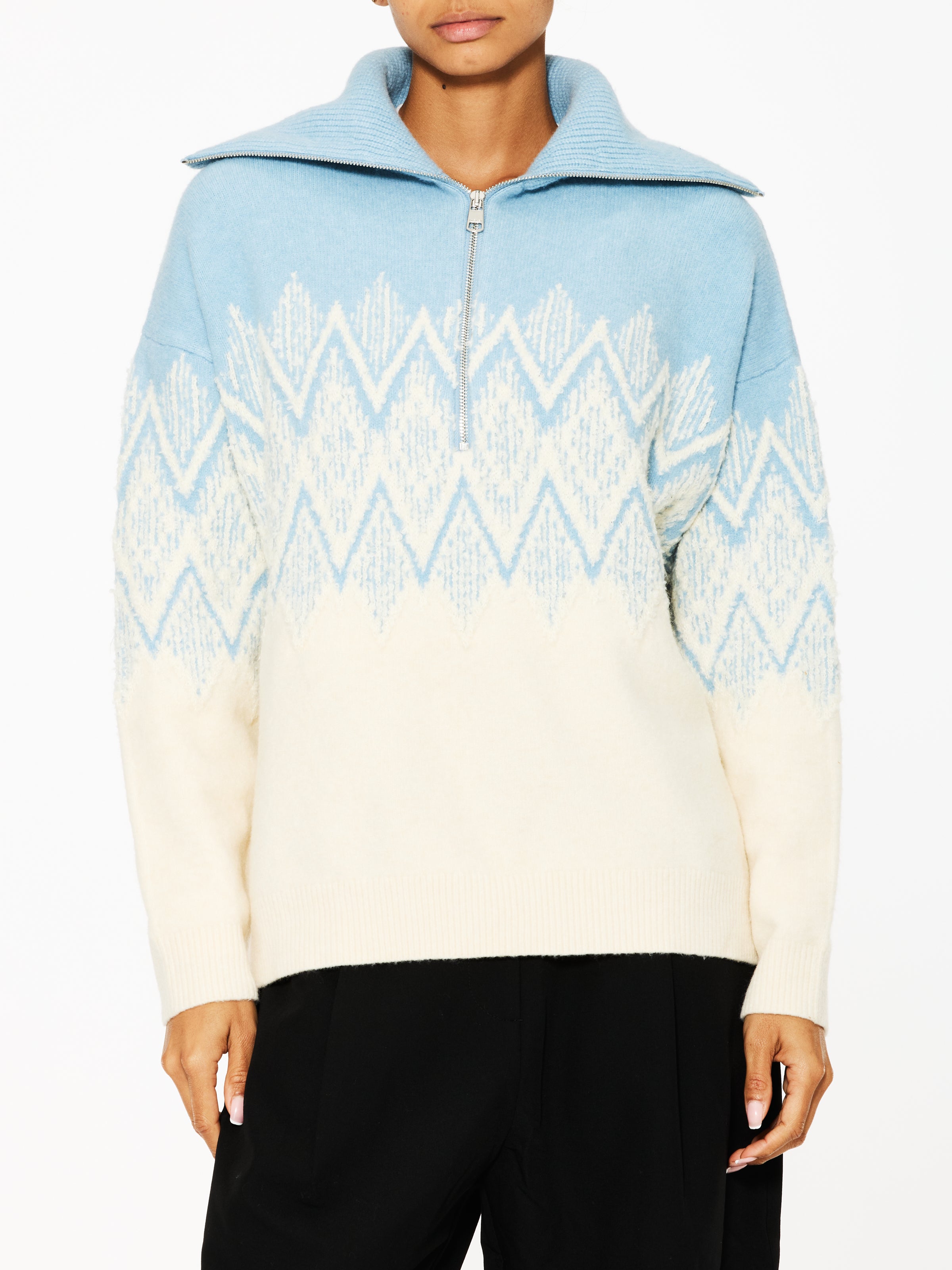 STUDIOS INella ボアシェイプニット Naia 1/4 Zip Knit | Stone | Aje Studio – Aje International
