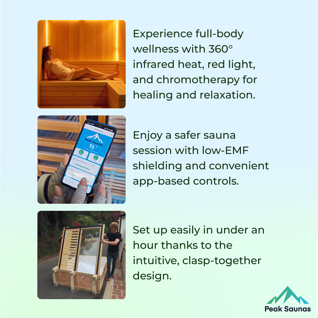 Denali 3-Person Full Spectrum Infrared Sauna with Full-Body Medical-Grade Red Light Therapy & Smart WiFi App Control
