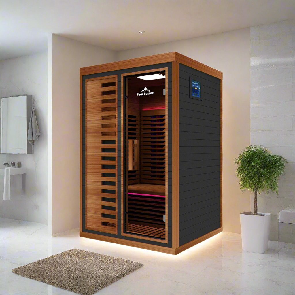 Fuji 2-Person Full Spectrum Infrared Sauna with Full-Body Medical-Grade Red Light Therapy & Smart WiFi App Control