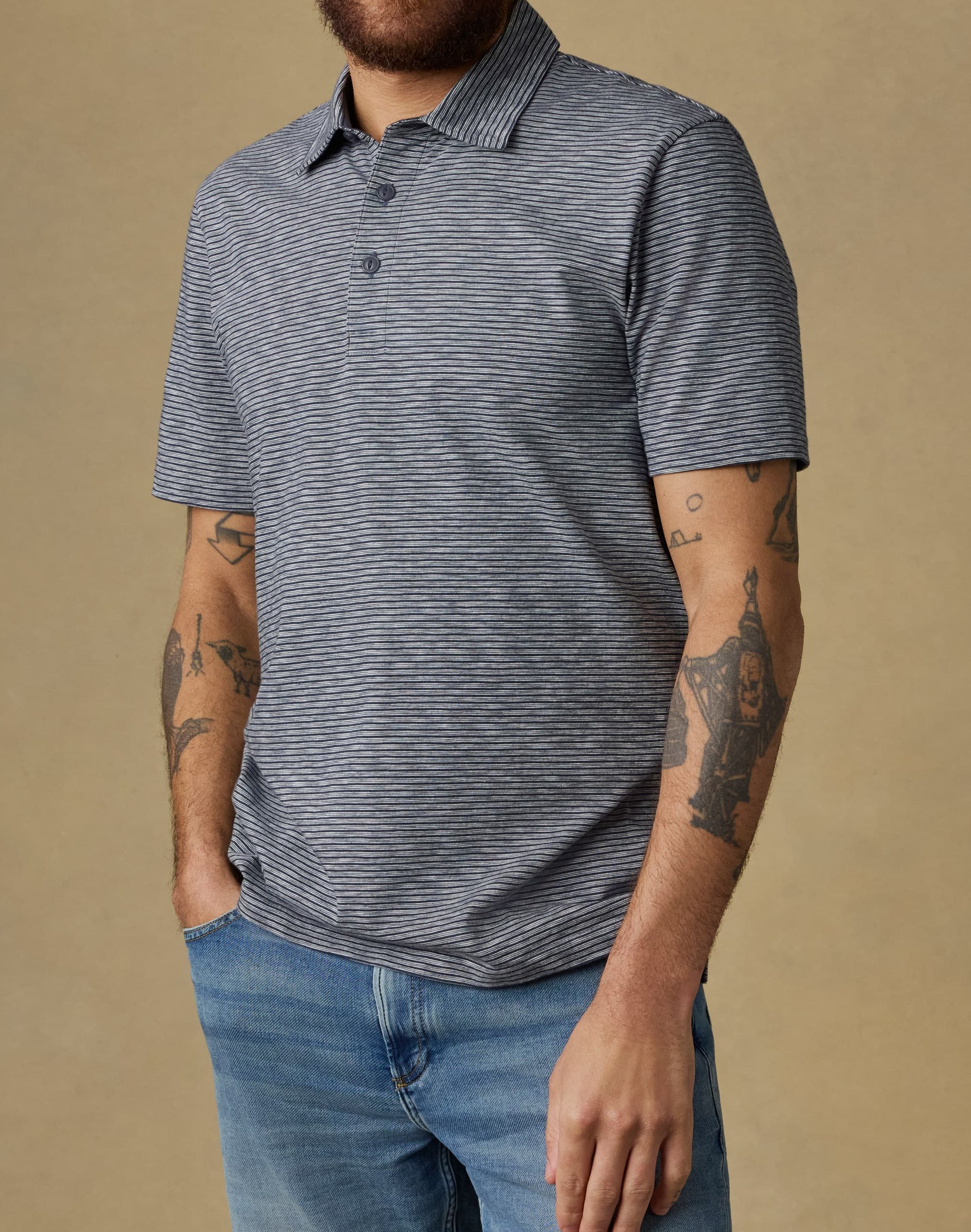 Faherty Sunwashed T-Shirt Striped Polo