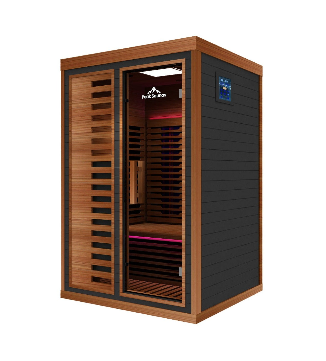 Fuji 2-Person Full Spectrum Infrared Sauna with Full-Body Medical-Grade Red Light Therapy & Smart WiFi App Control