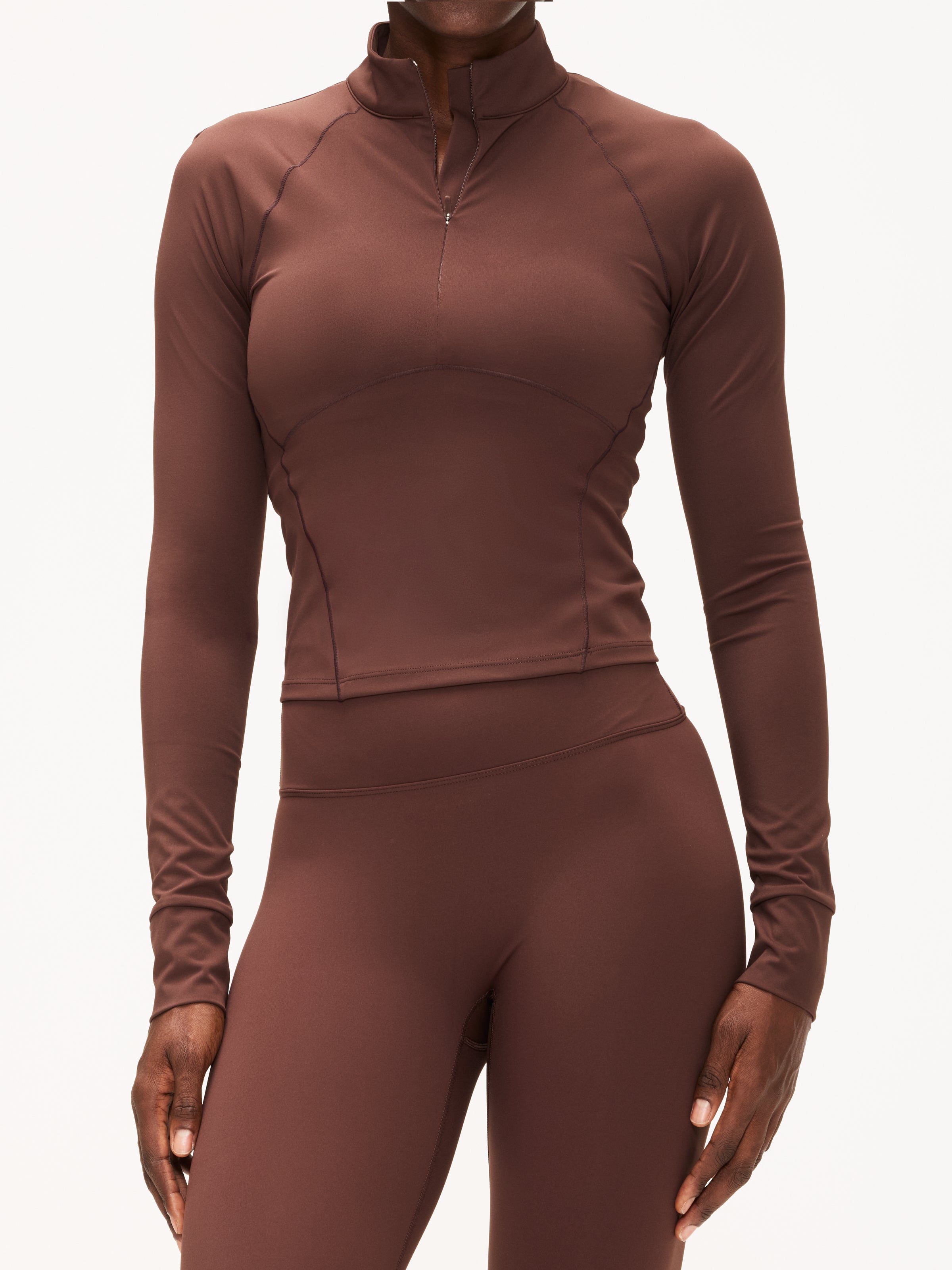 Adanola Ultimate Long Sleeve Seam Detail Zip Up Top