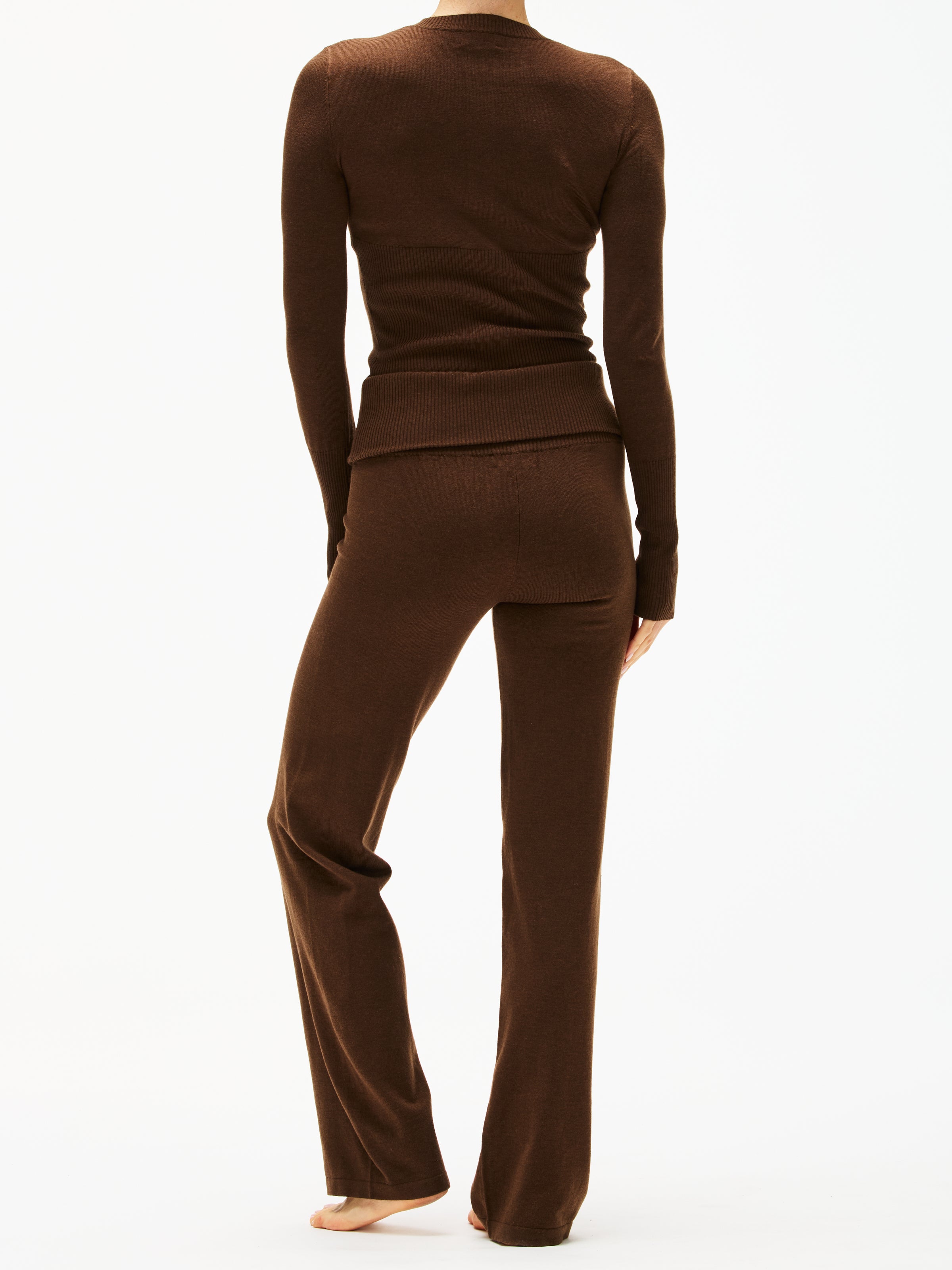 Adanola Merino Blend Knit Fold Over Trousers