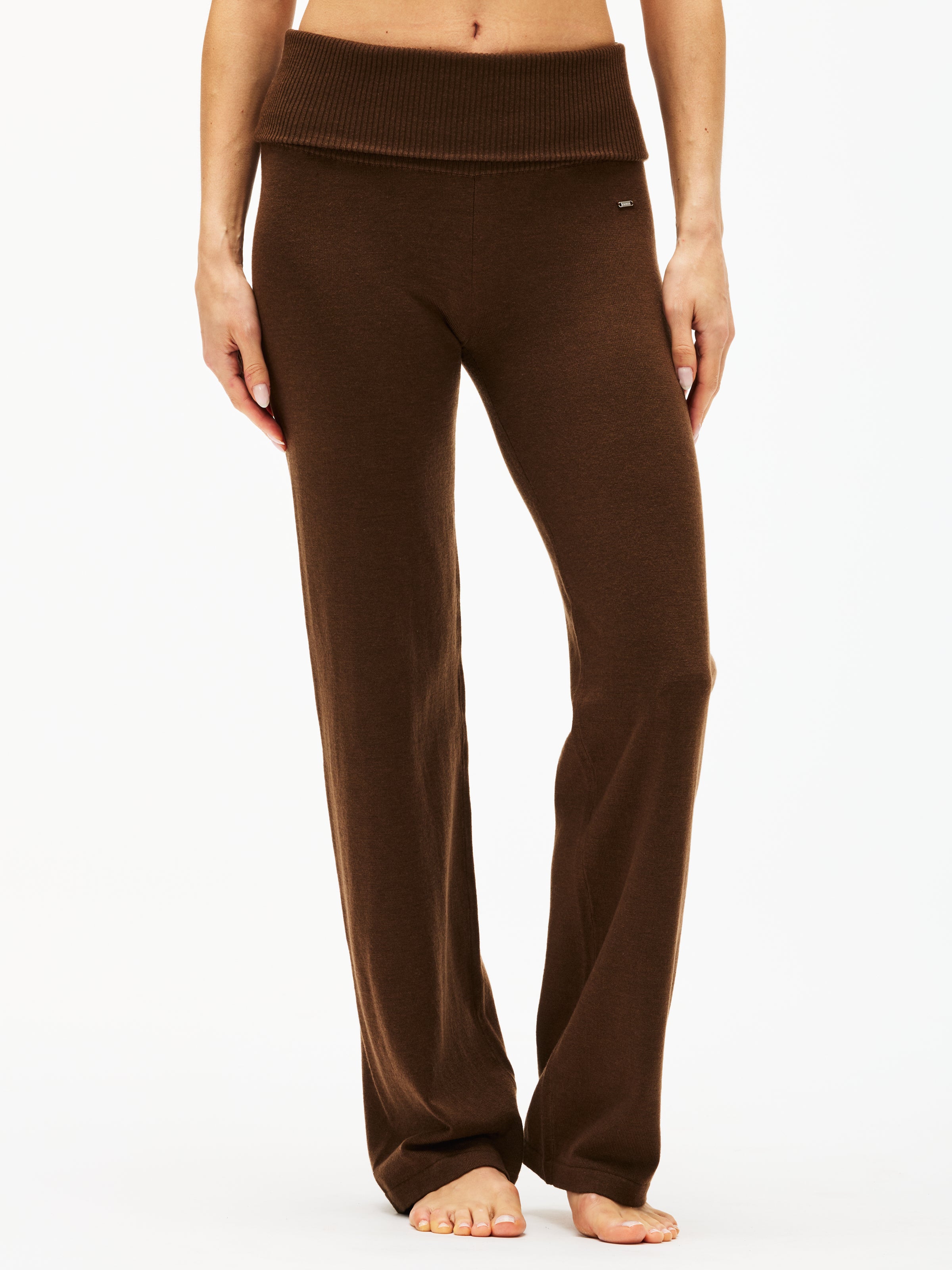 Adanola Merino Blend Knit Fold Over Trousers