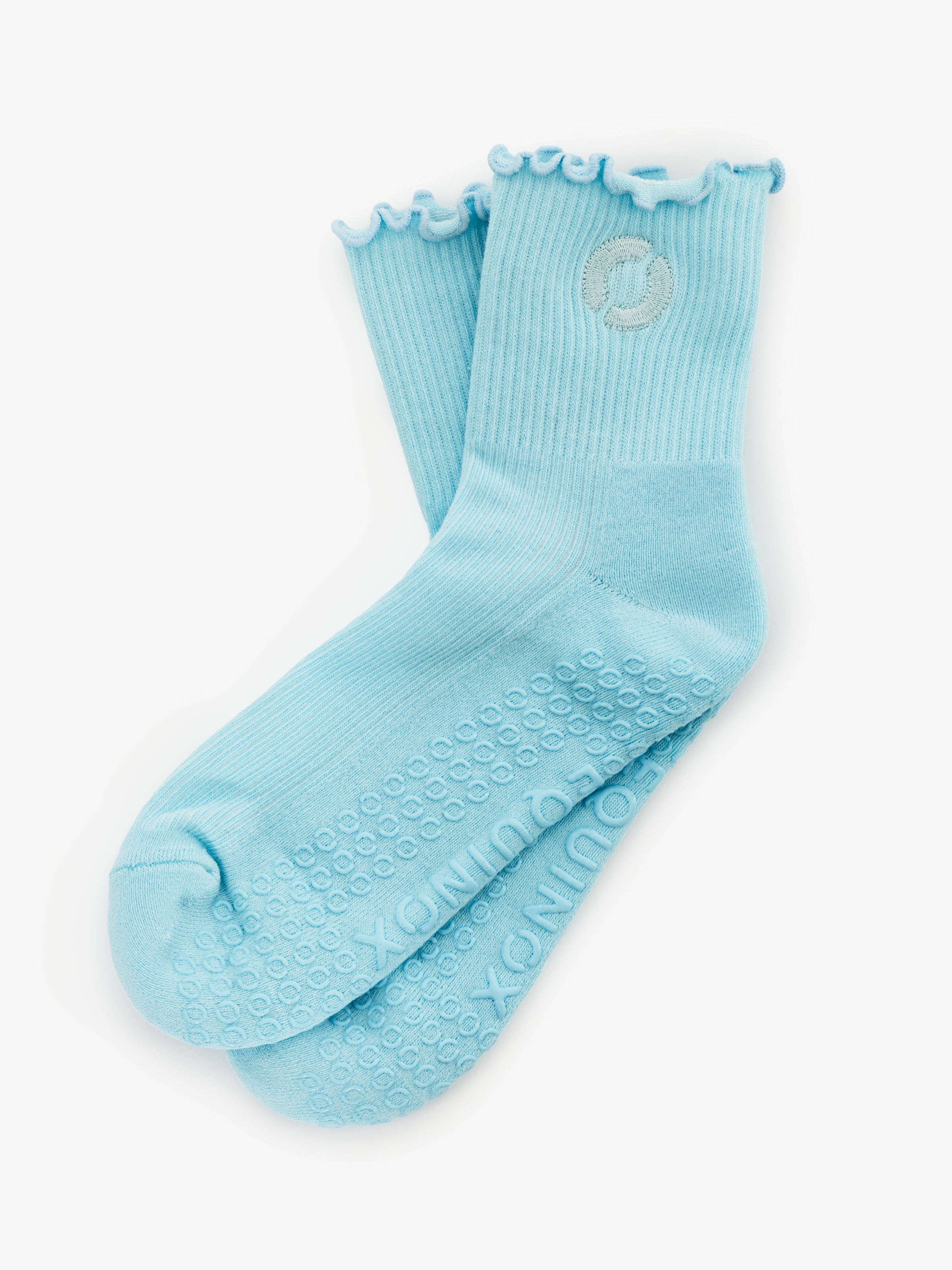Equinox Half Crew Ruffle Grip Sock