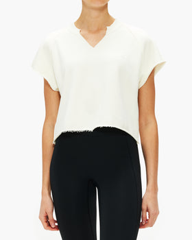 Eterne Terry Raglan Cutoff Top