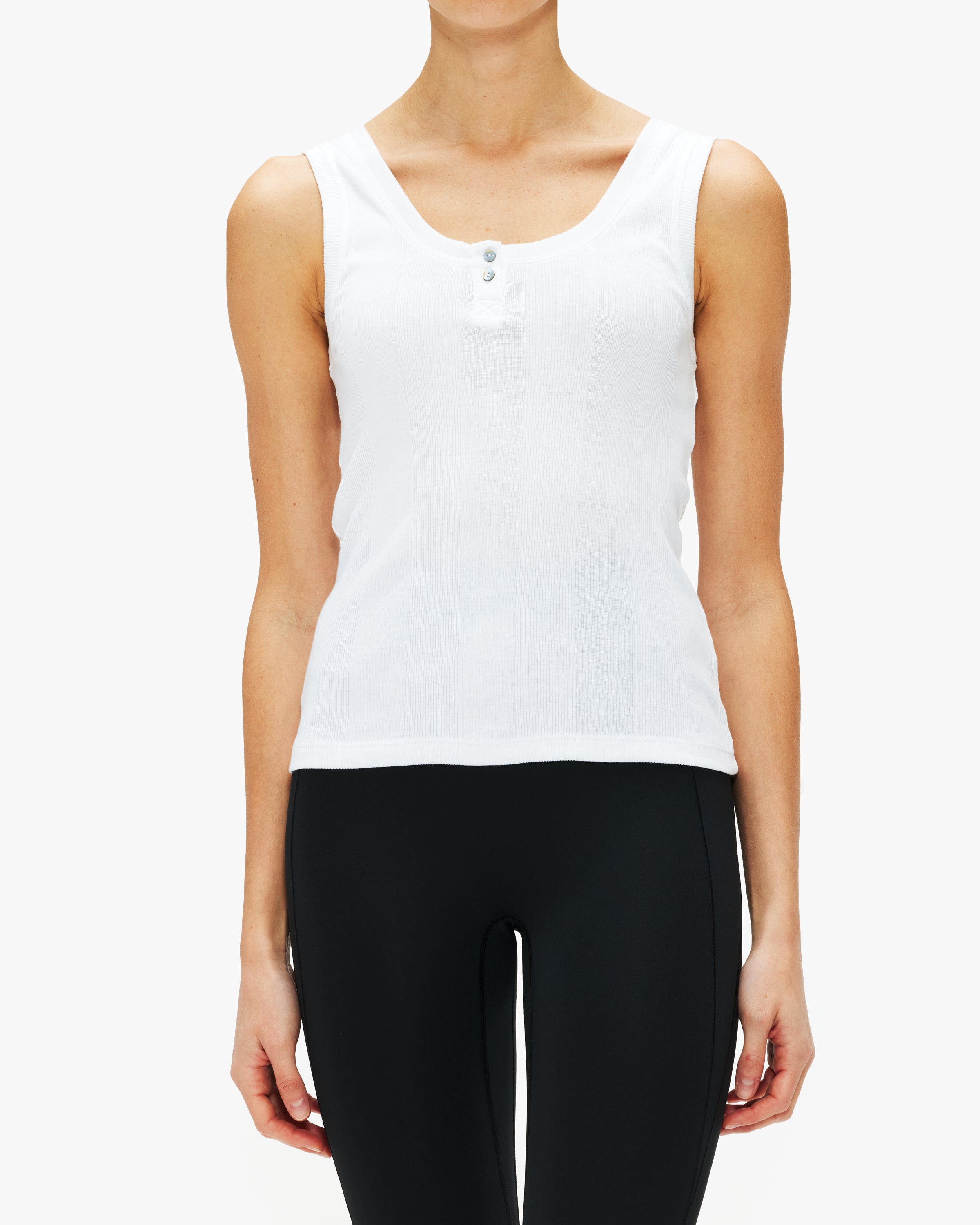 Goldie Cotton Rib Henley Tank