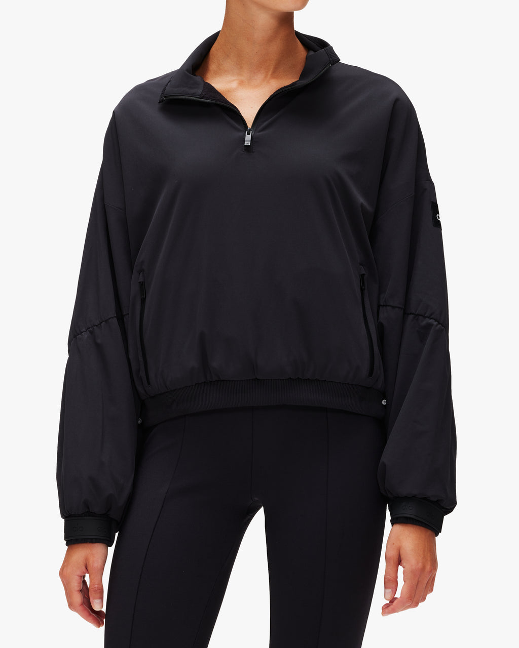 Alo Yoga Alosoft 1/2 Zip Pullover Top Long Sleeve Size S …Black