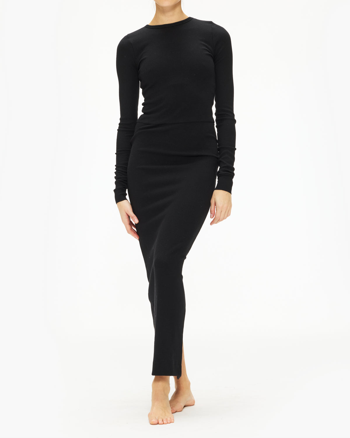 Eterne Cropped Long Sleeve Fitted Top