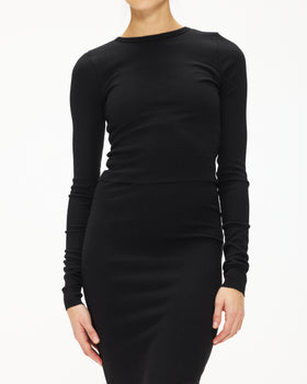 Eterne Cropped Long Sleeve Fitted Top