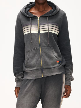 Aviator Nation 5 Stripe Zip Unisex Hoodie