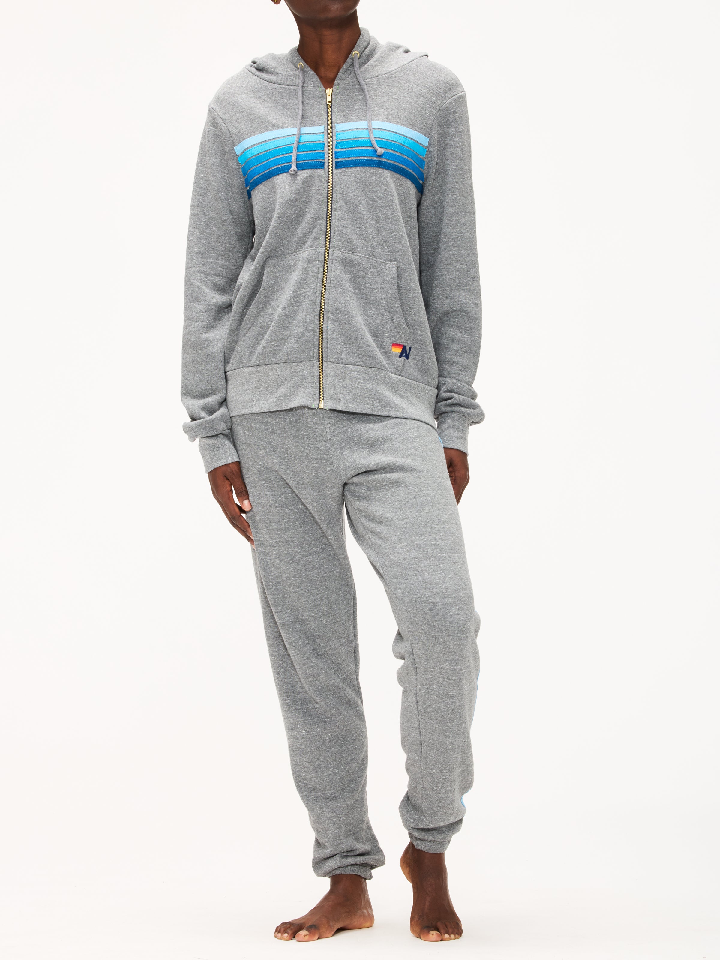 Aviator Nation 5 Stripe Zip Unisex Hoodie