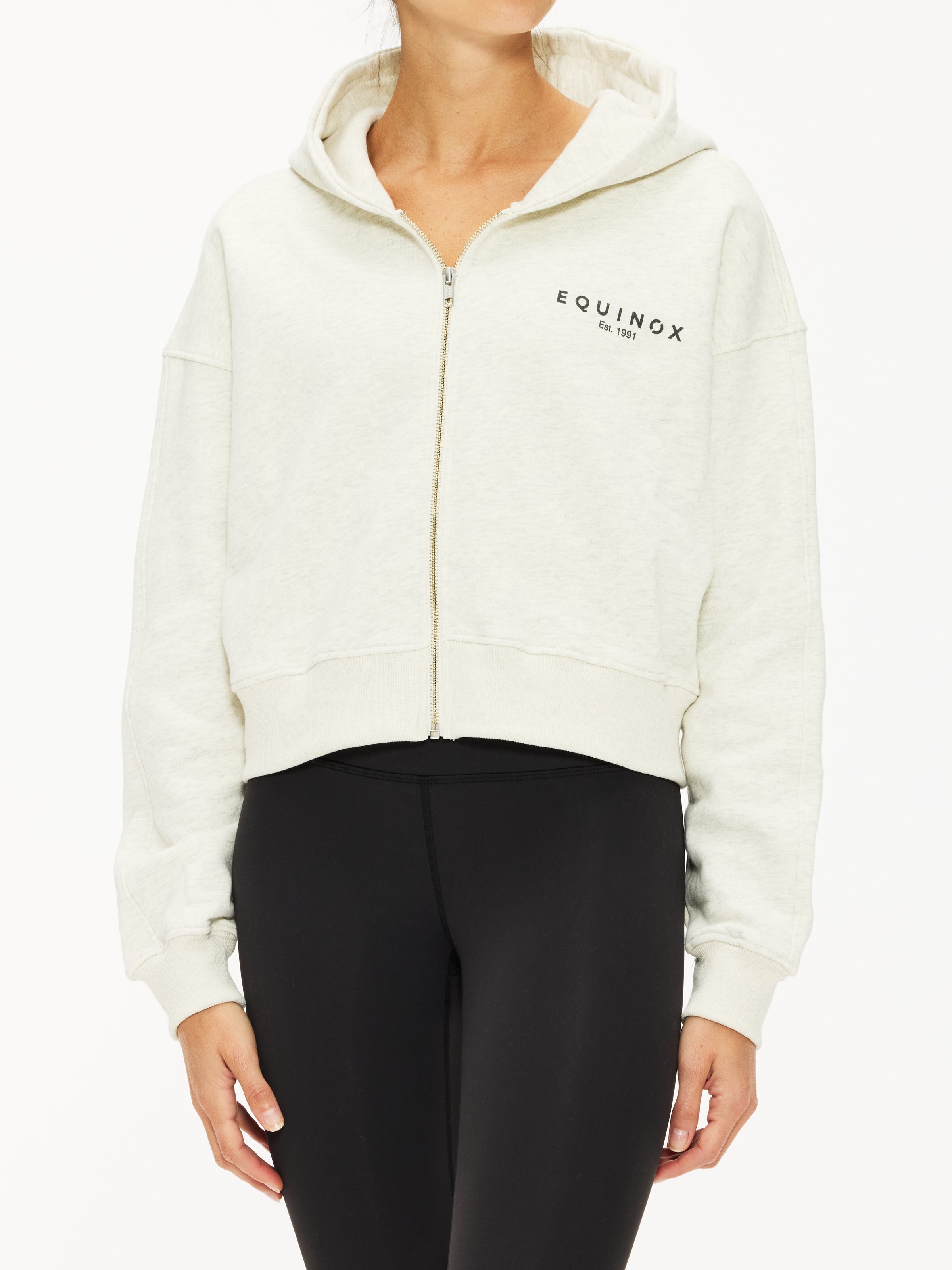 Equinox Crop Zip Est. Hoodie