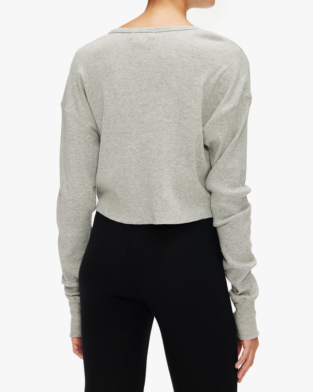 Eterne Long Sleeve Cropped Rib T-Shirt