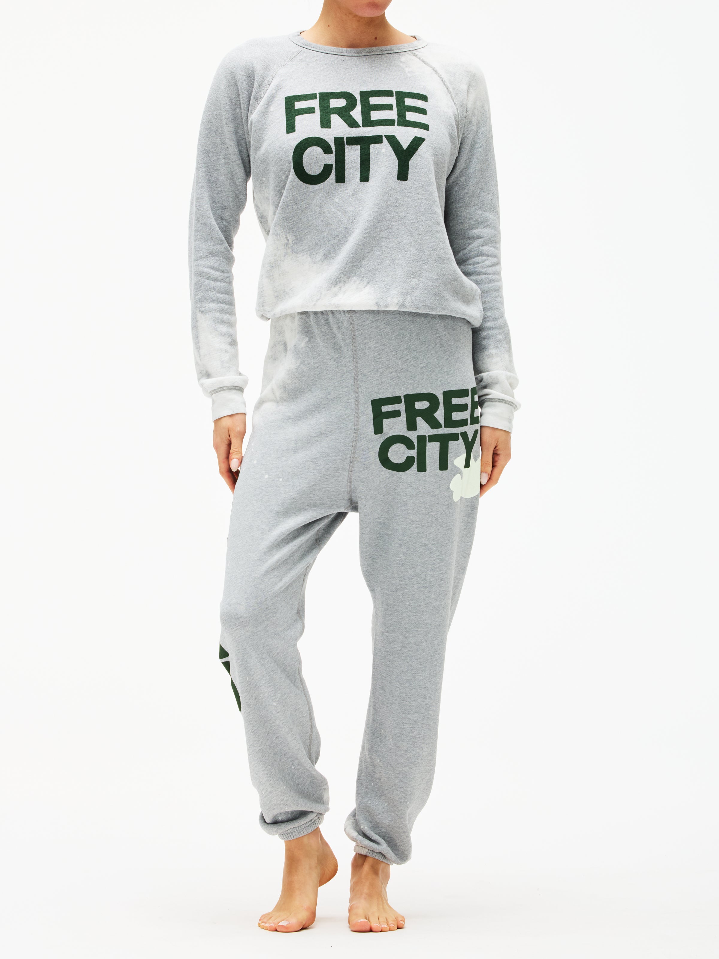 Freecity Letsgo Heatheryumm Bleachout Sweatpant