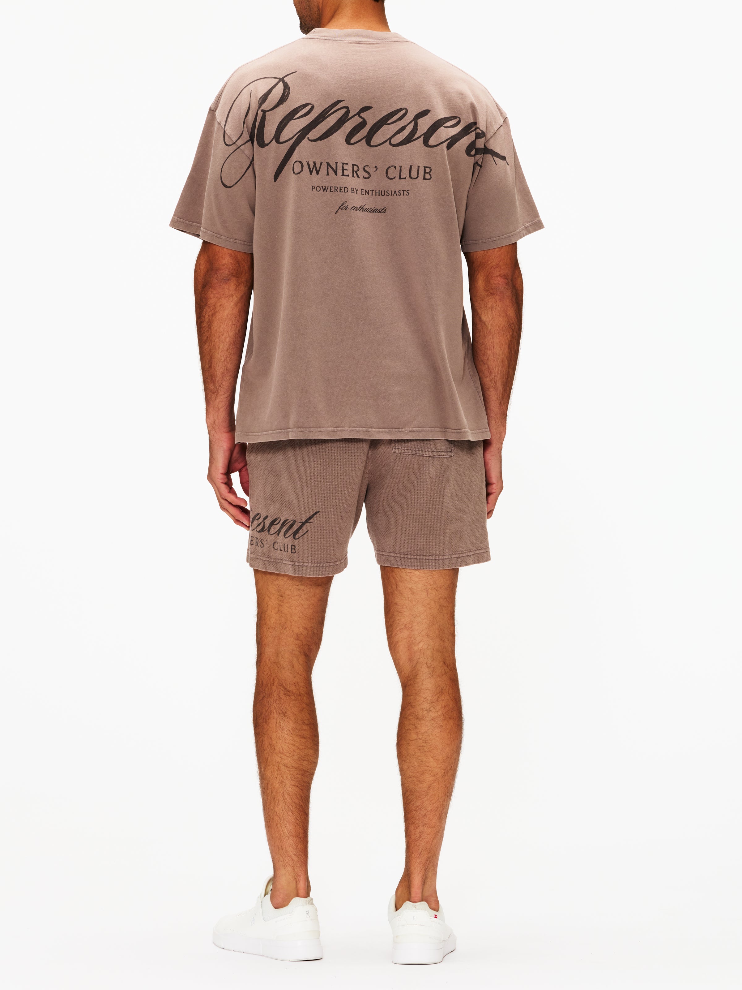 Represent Owners Club Script Mesh Shorts
