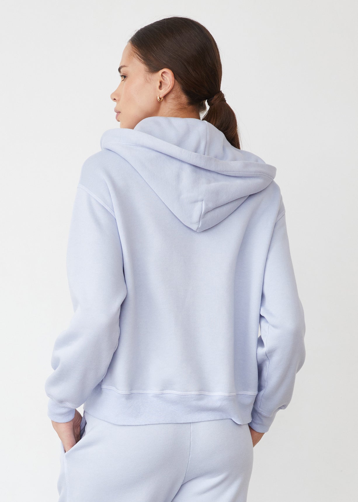 Monrow Teddy Fleece Relaxed Zip Up Hoody