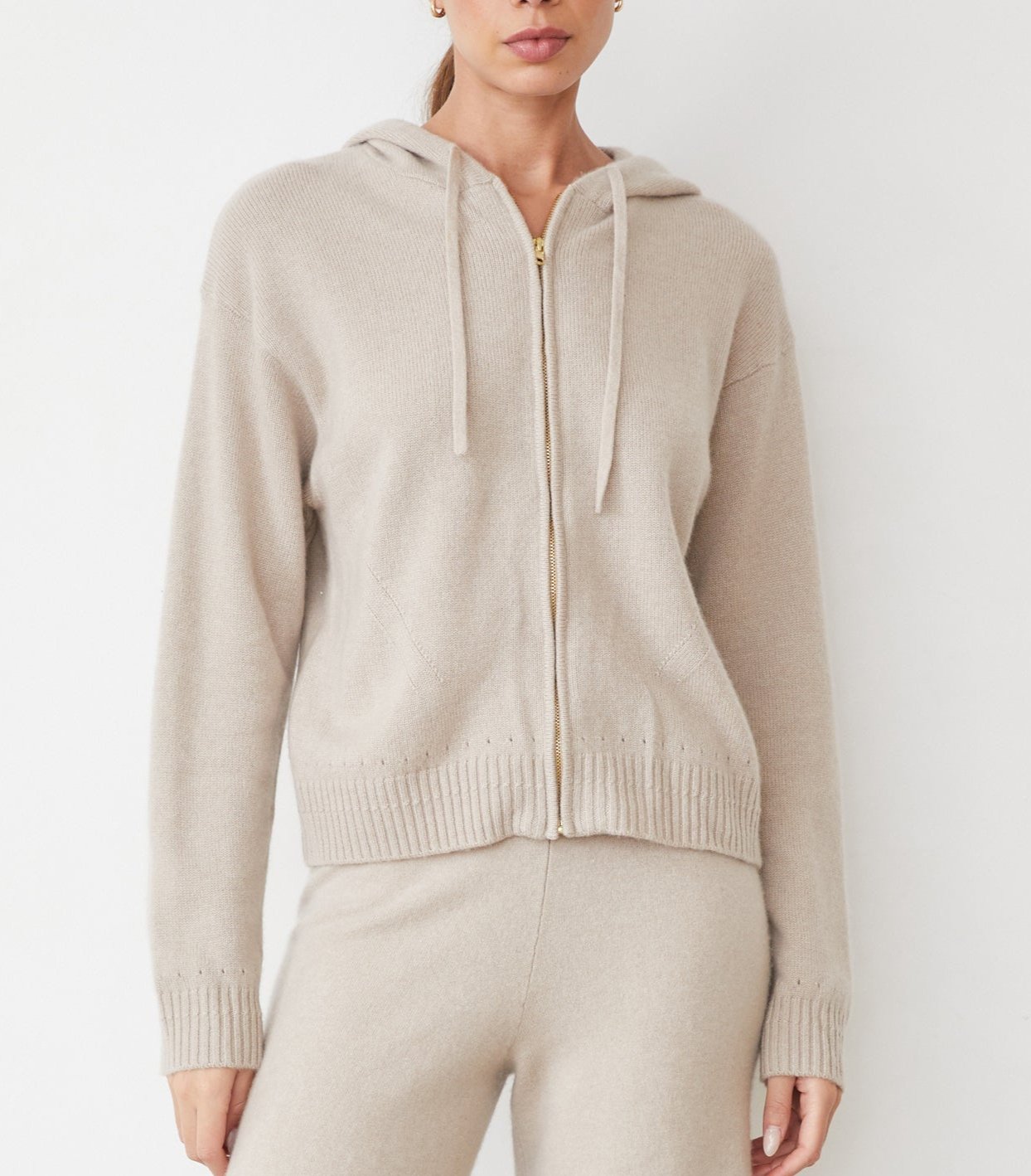 Monrow Cashmere Zip Up Hoody