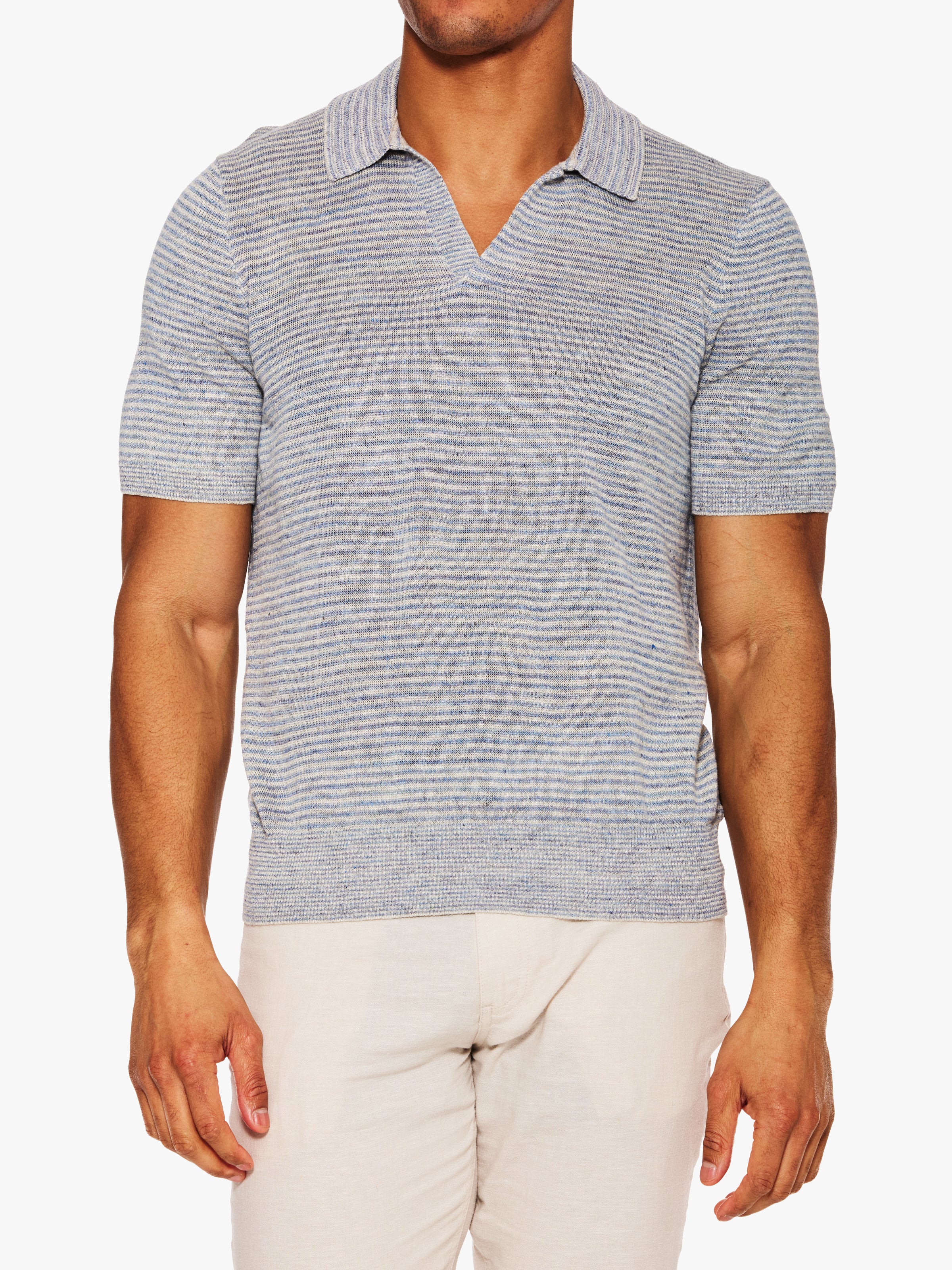 Ron Dorff Cotton-Silk Zip Collar Polo W. Stripes – The Shop at Equinox
