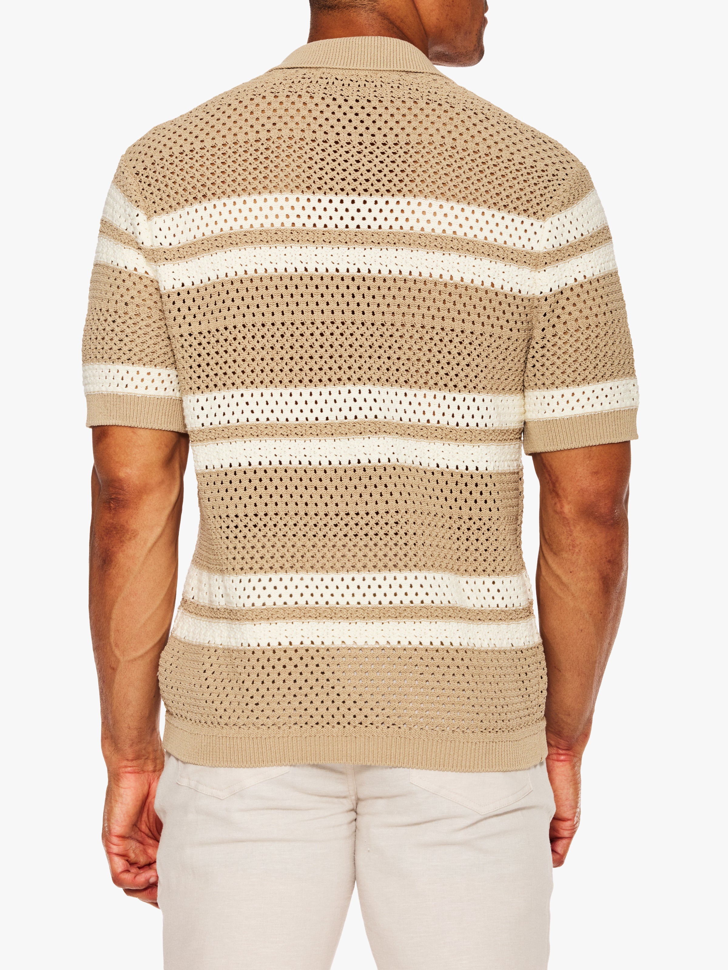トップス pedestalpolo Ron Dorff Cotton-Silk Zip Collar Polo W. Stripes – The Shop at Equinox