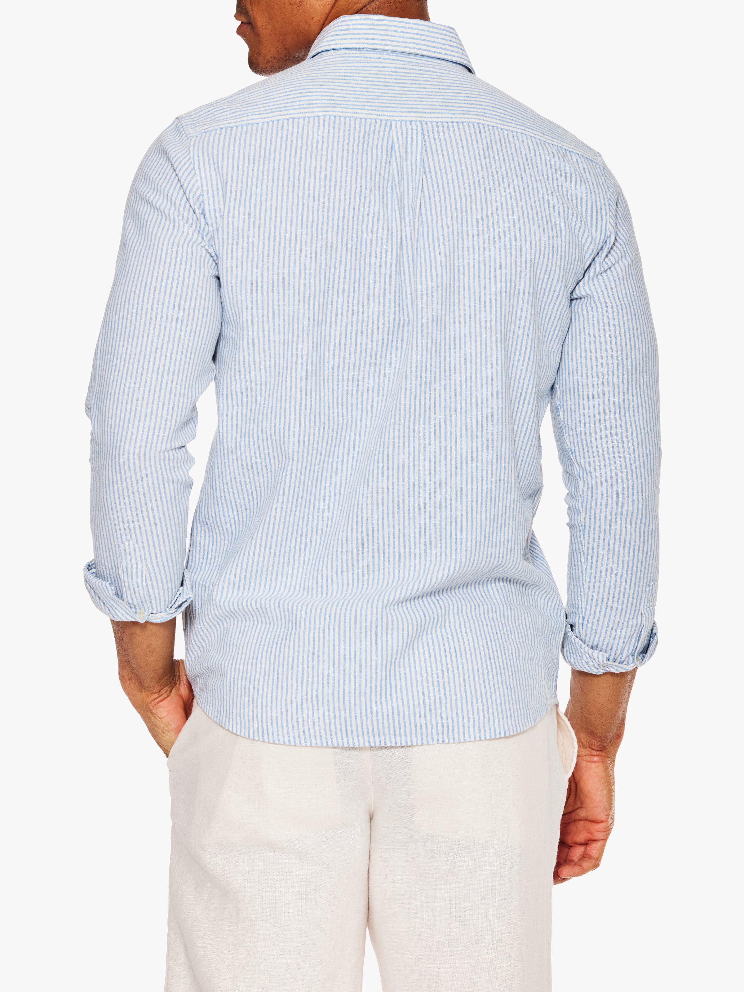 Les Deux Konrad Stripe Cotton Linen Shirt