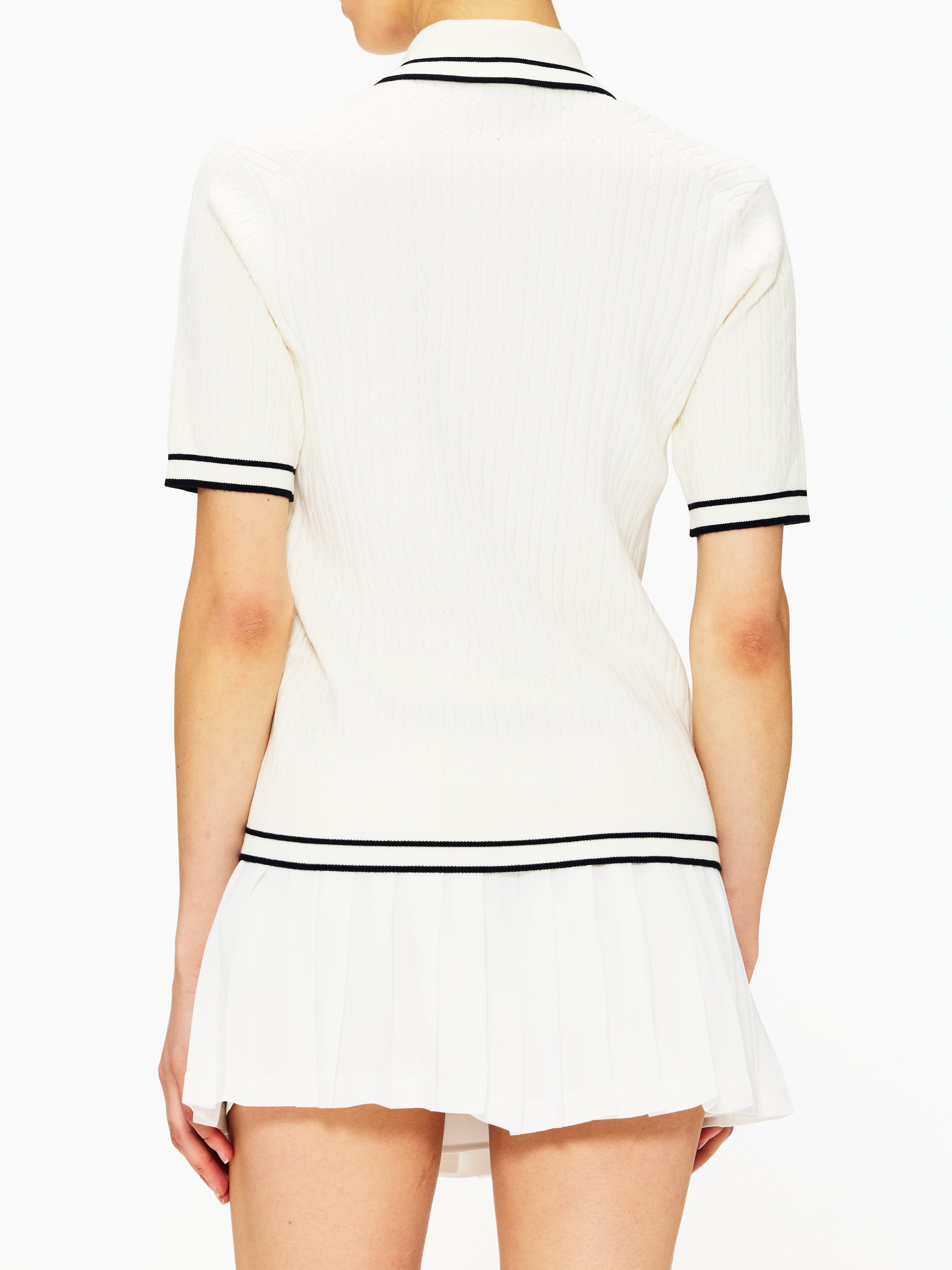Sporty & Rich Signature Logo Mini Cable Polo