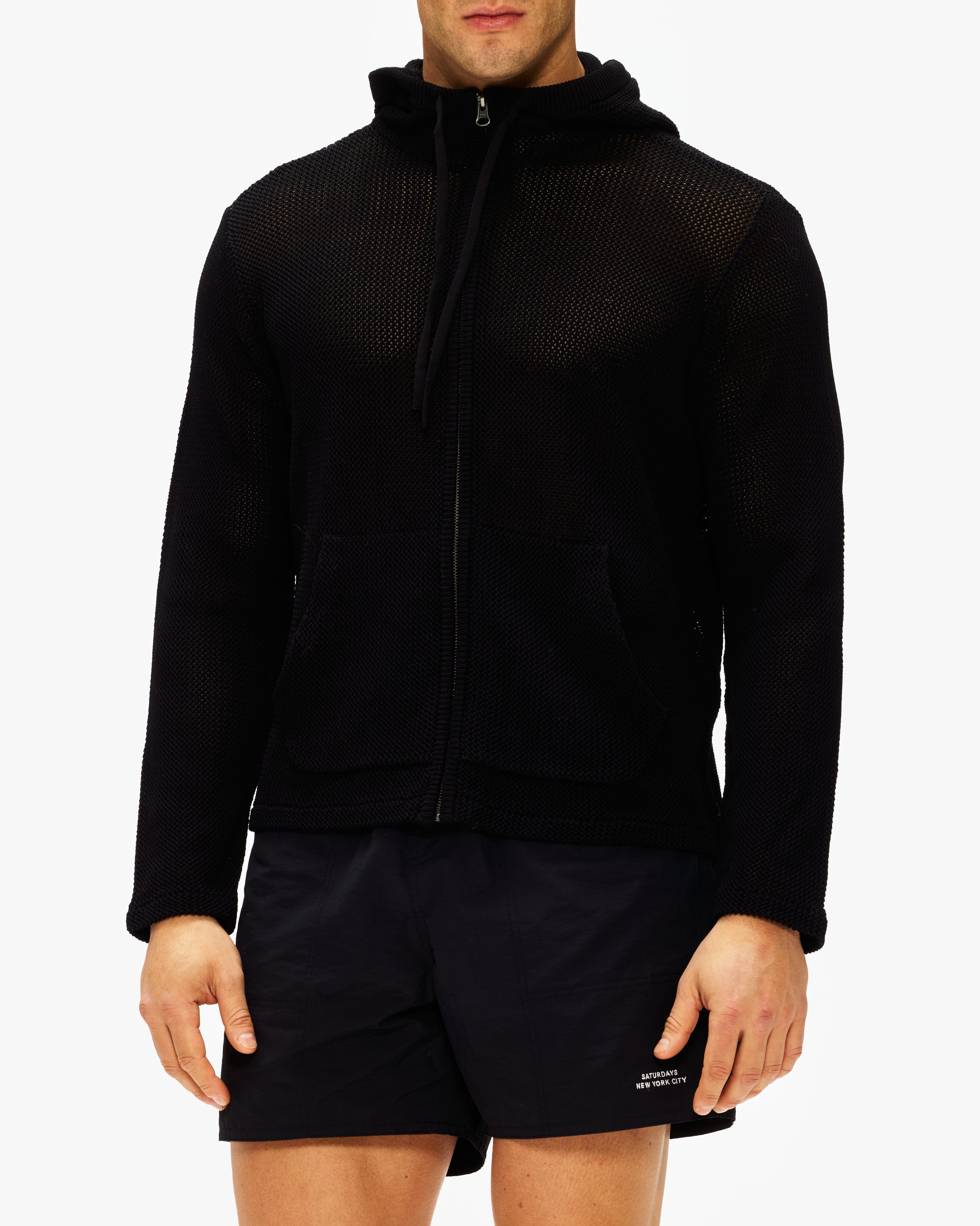 Saturdays NYC Mesh Knit Hoodie