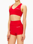 Sporty & Rich Signature Logo V-Neck Sports Bra