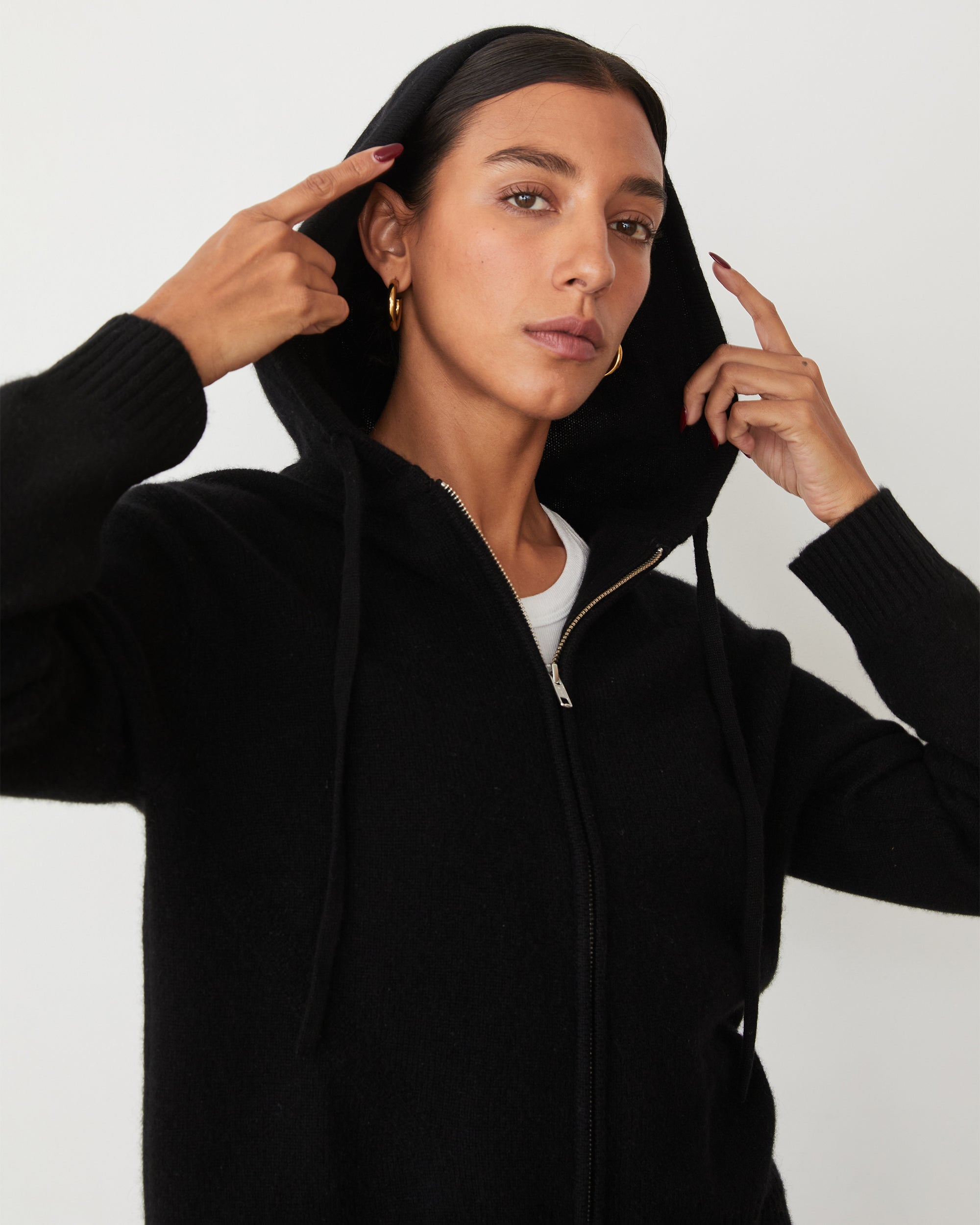 Monrow Cashmere Zip Up Hoody