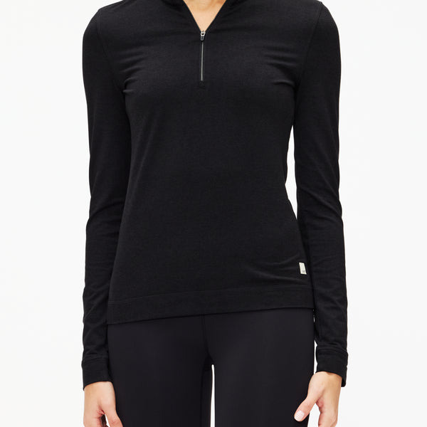 <H> ➖BEAUTY＆YOUTH➖ half zip pullover 103_VW284_BLACK_HEATHER_0001_6