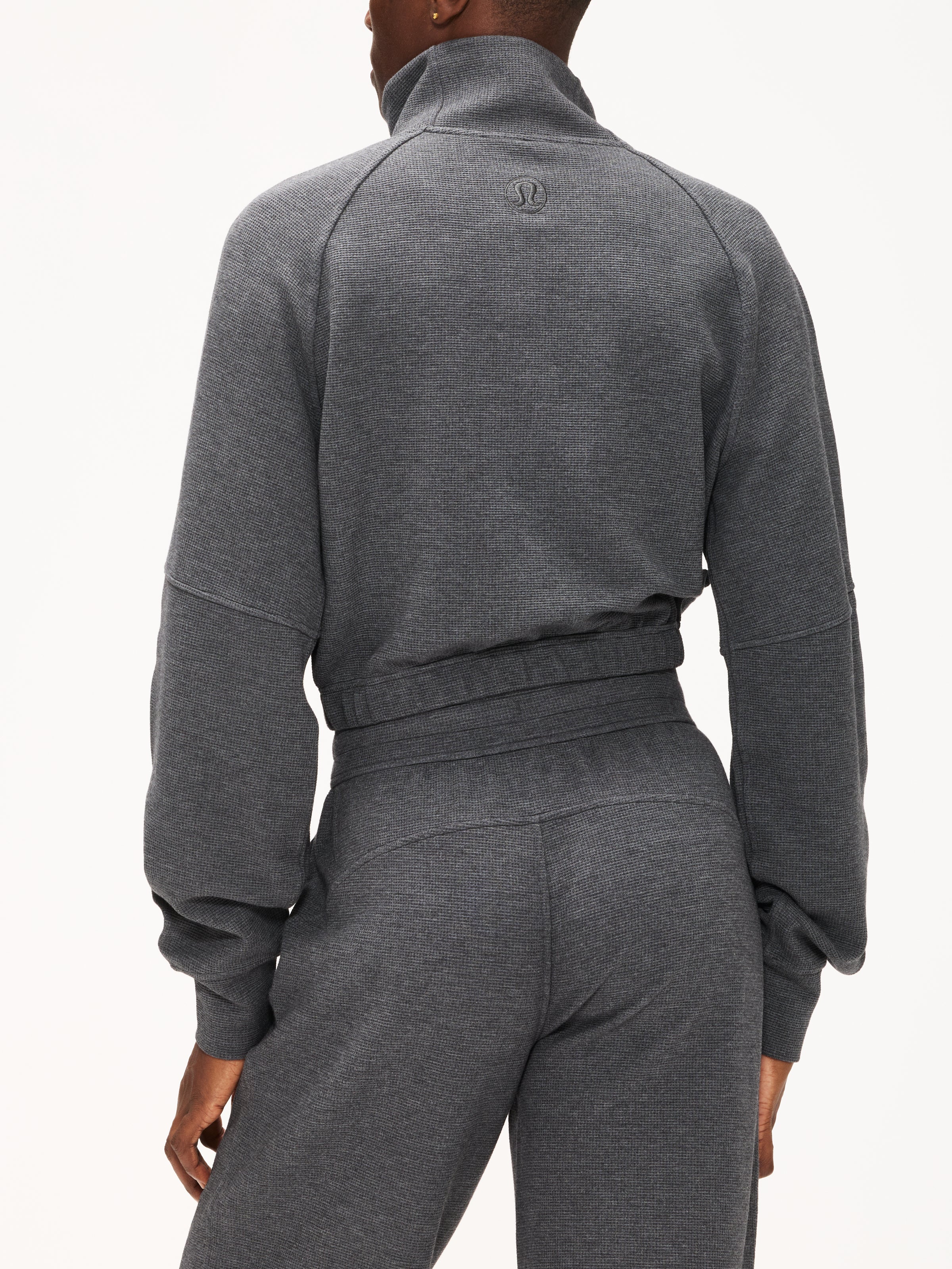 Lululemon Scuba Cropped 1/2 Zip Funnel Neck *Waffle