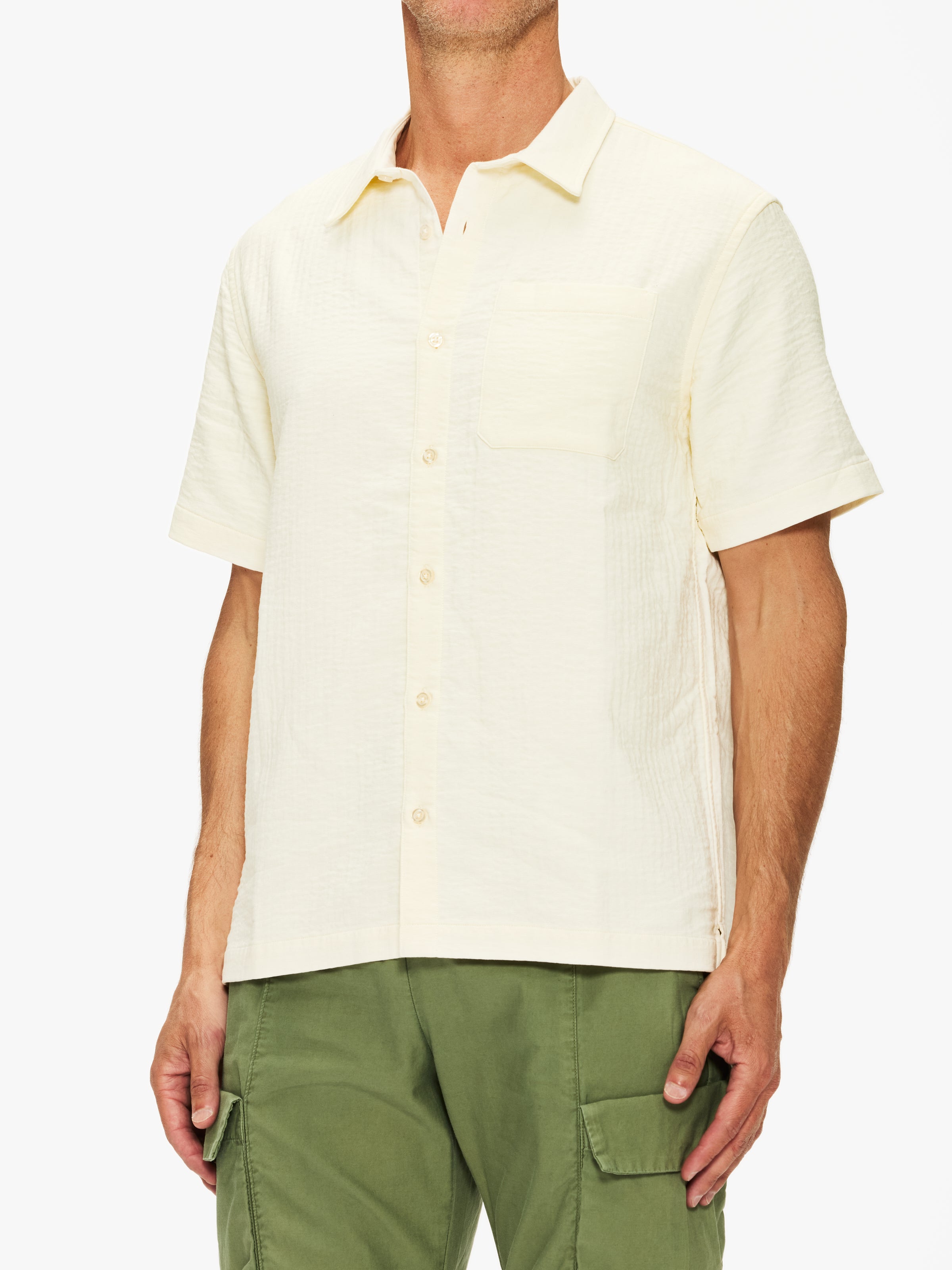 Saturdays Bruce Double Layer Crinkle Short Sleeve Shirt