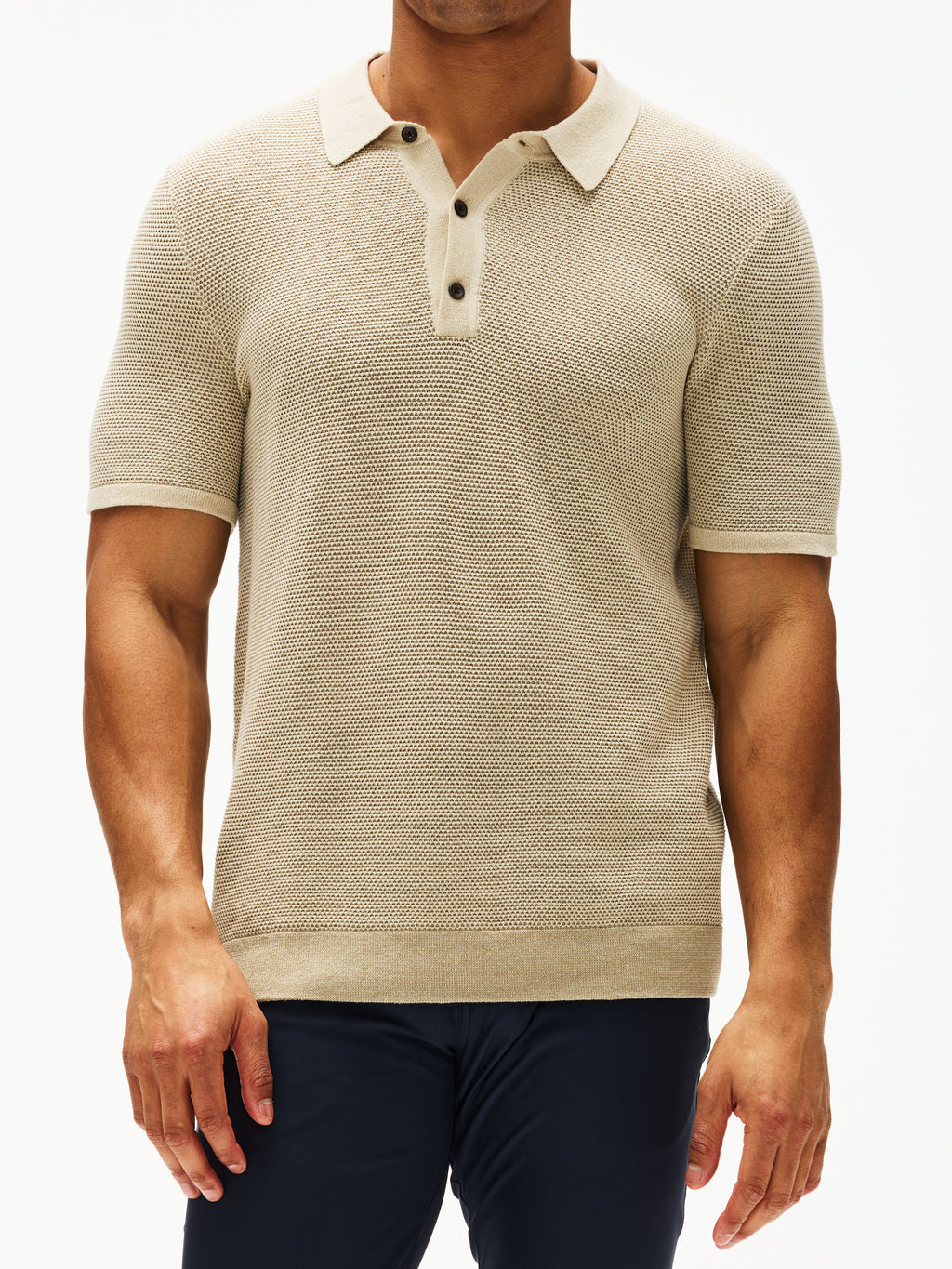 25SS シンゾーン OPENWORK POLO KNIT ECRU 27005829-05-002?wid=2048
