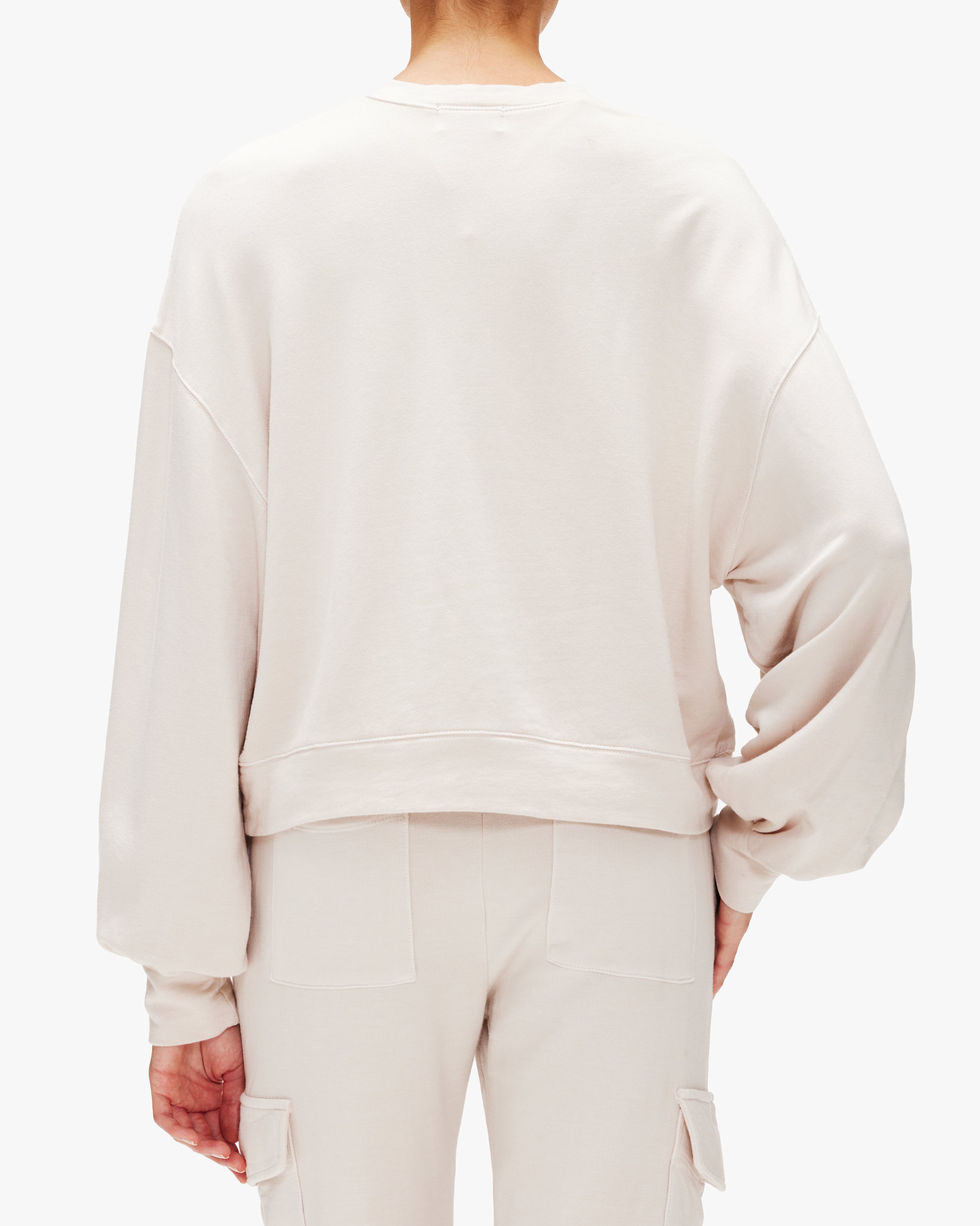 Monrow Blouson Sleeve Crew Neck Sweater