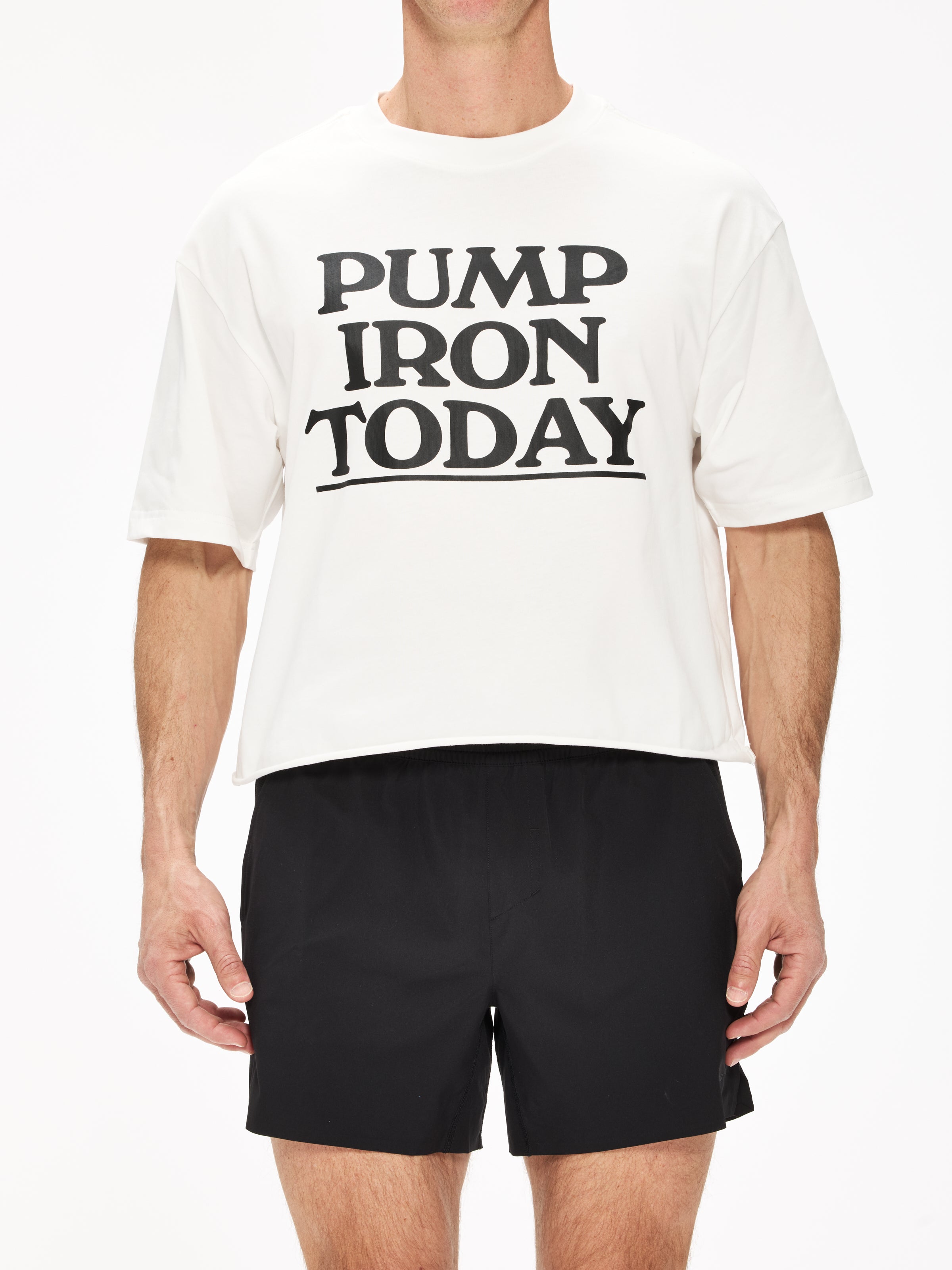 YEAH, I WORK OUT Pump Iron Crop Tee