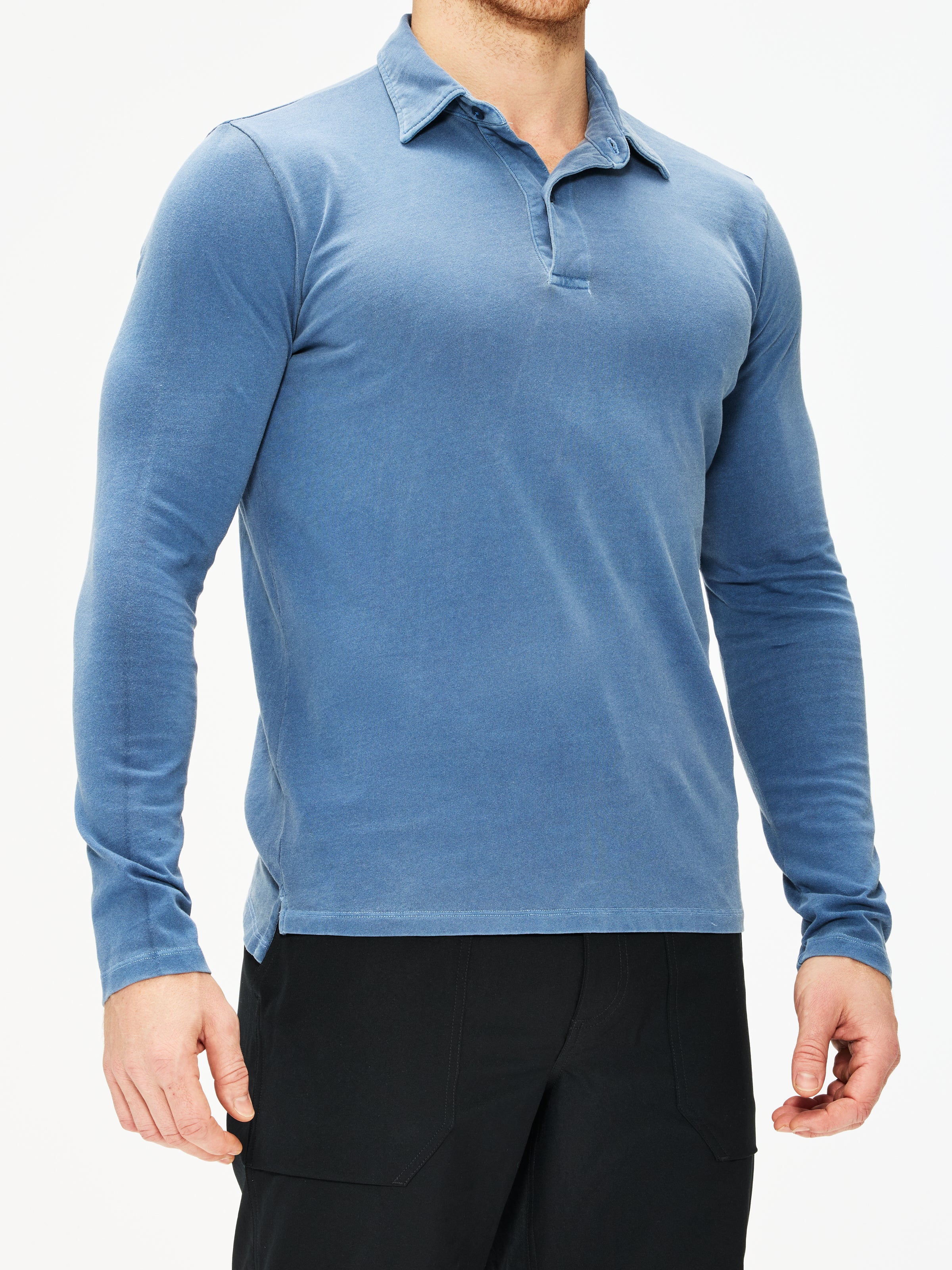 Save Khaki United Organic Recycled Long Sleeve Polo