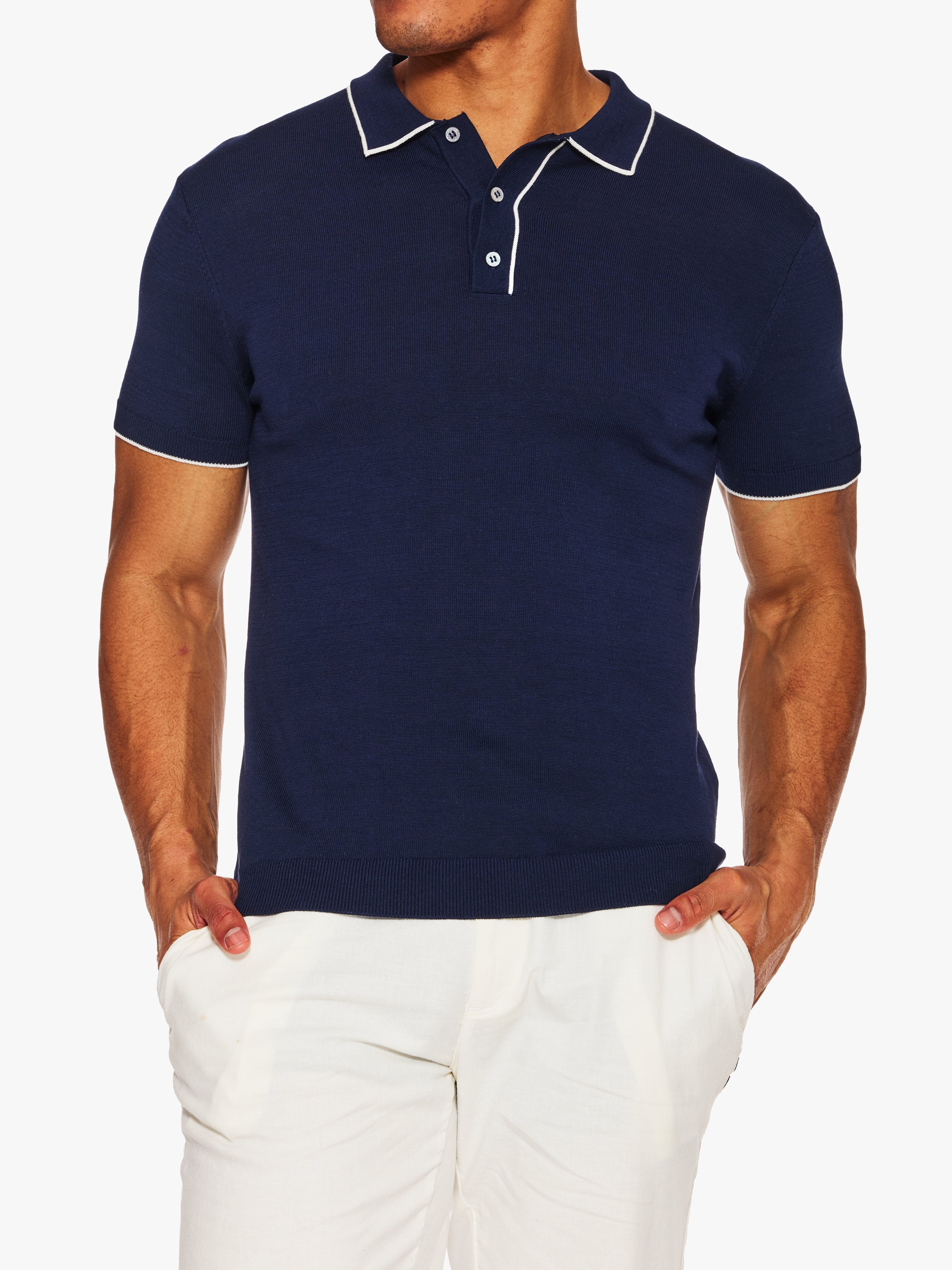 Ron Dorff Cotton-Silk Zip Collar Polo W. Stripes – The Shop at Equinox