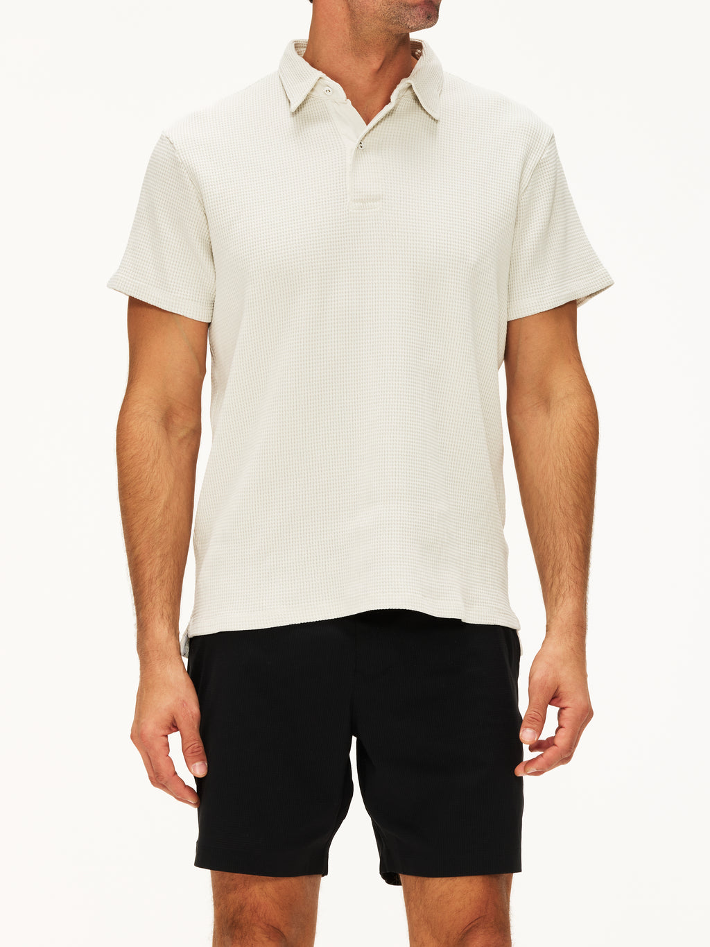 Save Khaki United Short Sleeve Waffle Polo – The Shop at Equinox