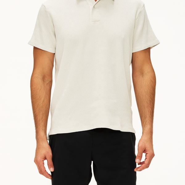 トップス  Waffle Short-Sleeved Polo Shirt Save Khaki United Short Sleeve Waffle Polo – The Shop at Equinox