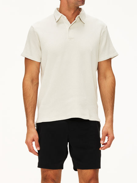 トップス  Waffle Short-Sleeved Polo Shirt Save Khaki United Short Sleeve Waffle Polo – The Shop at Equinox