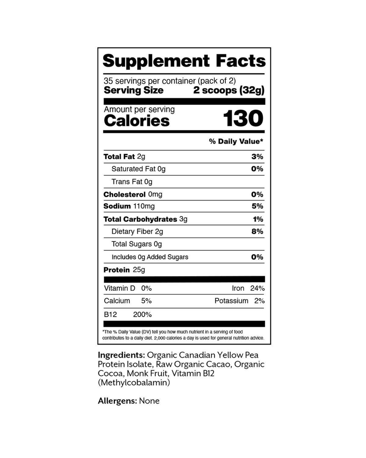 Promix Nutrition Raw Chocolate Vegan Protein Powder