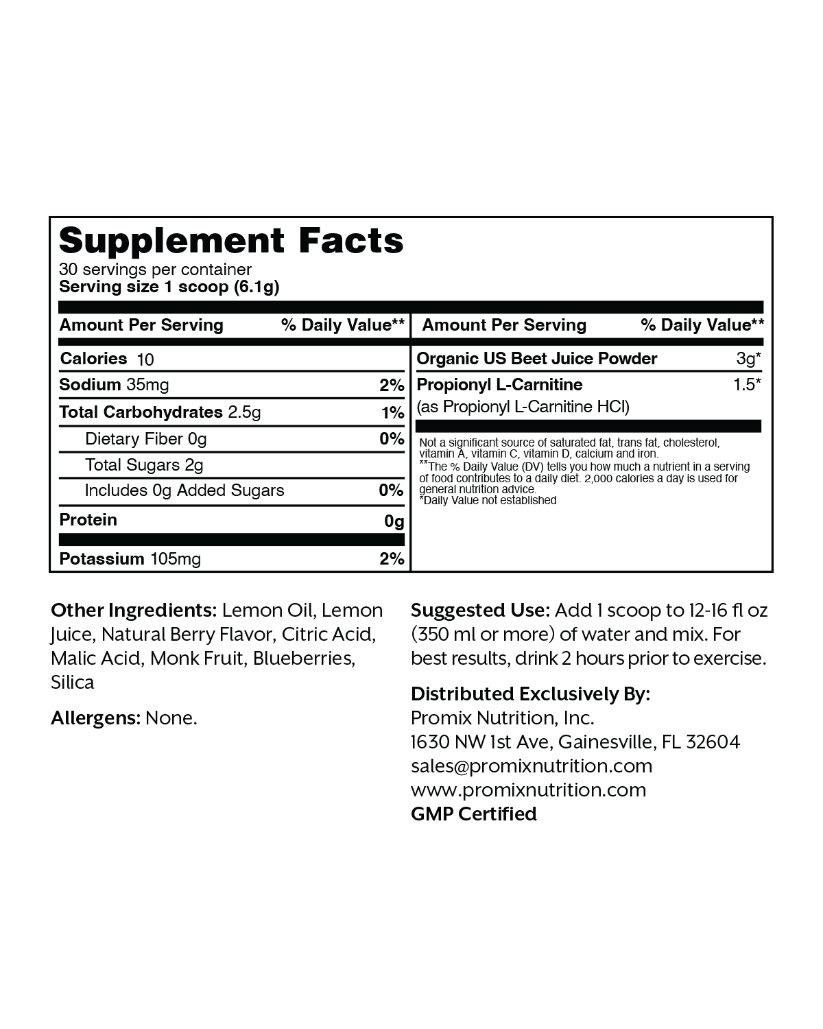 Promix Nutrition Blood Flow Berry Beets