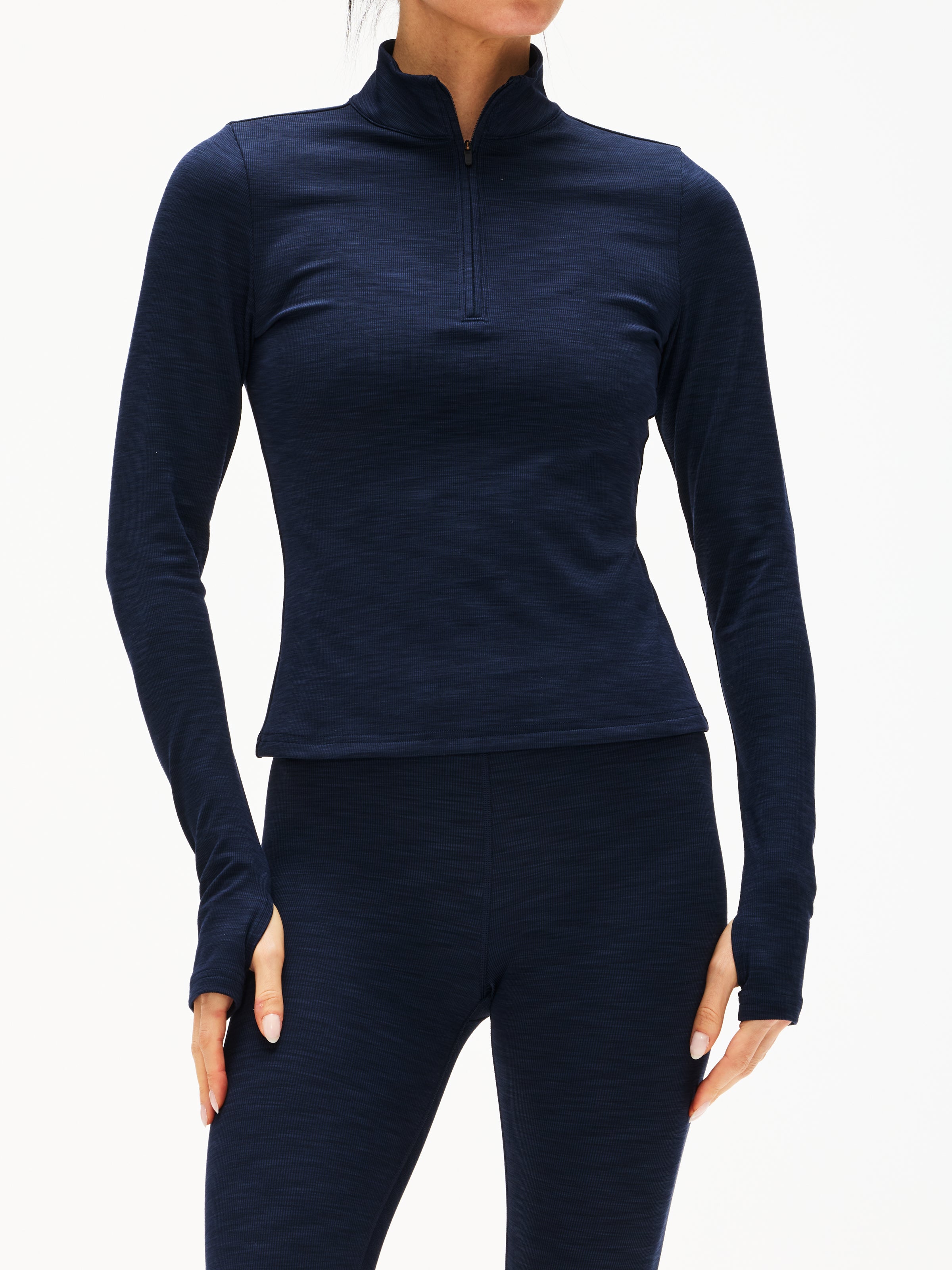Splits59 Stevie Active Rib Half Zip Waist Length