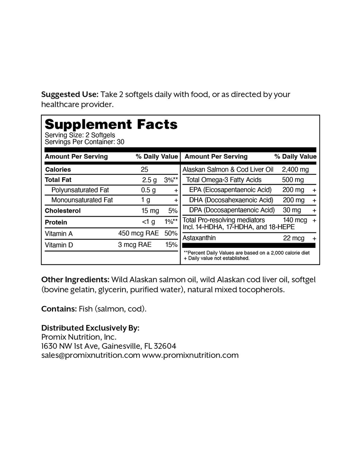 Promix Nutrition Fish Oil + Cod Liver