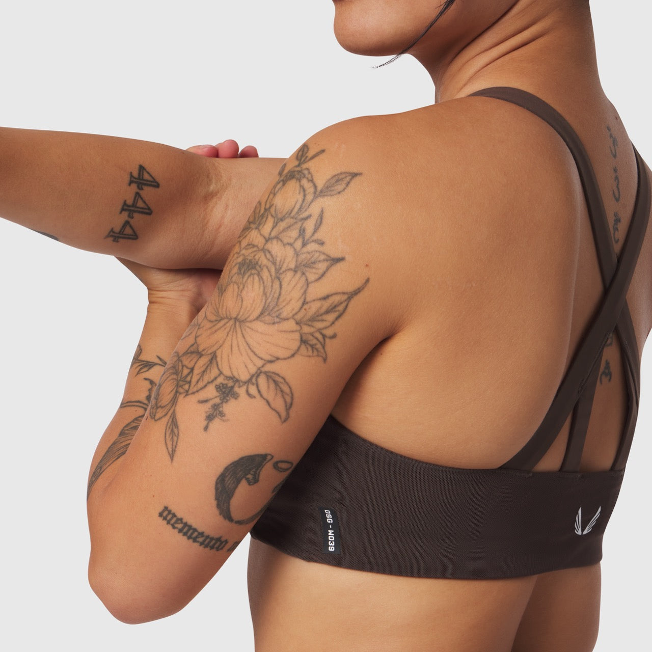 ASRV LYCRA® Hybrid Sports Bra - Dark Earth